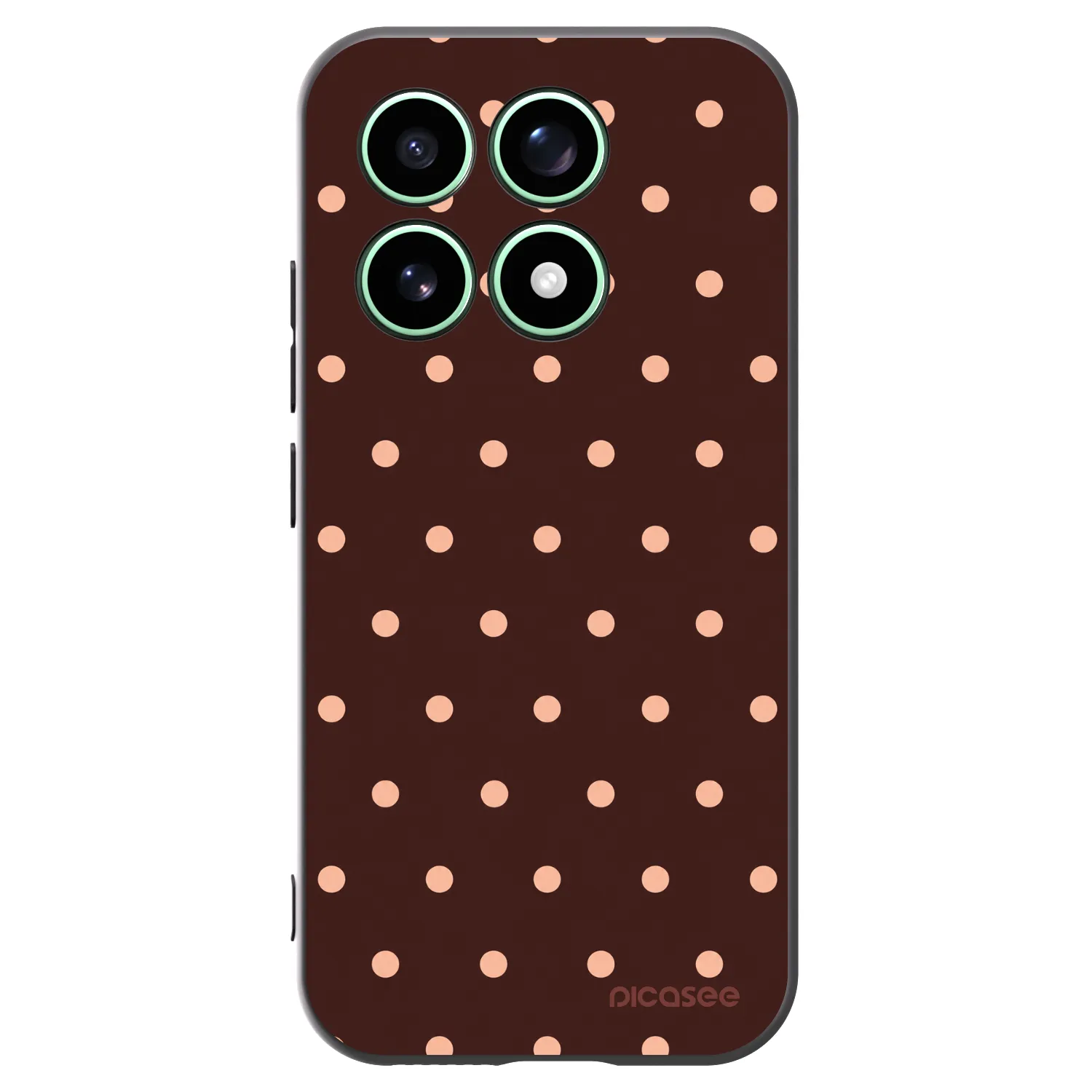 Picasee Μαύρη θήκη σιλικόνης για Xiaomi 17 - Peach Dots & Chocolate