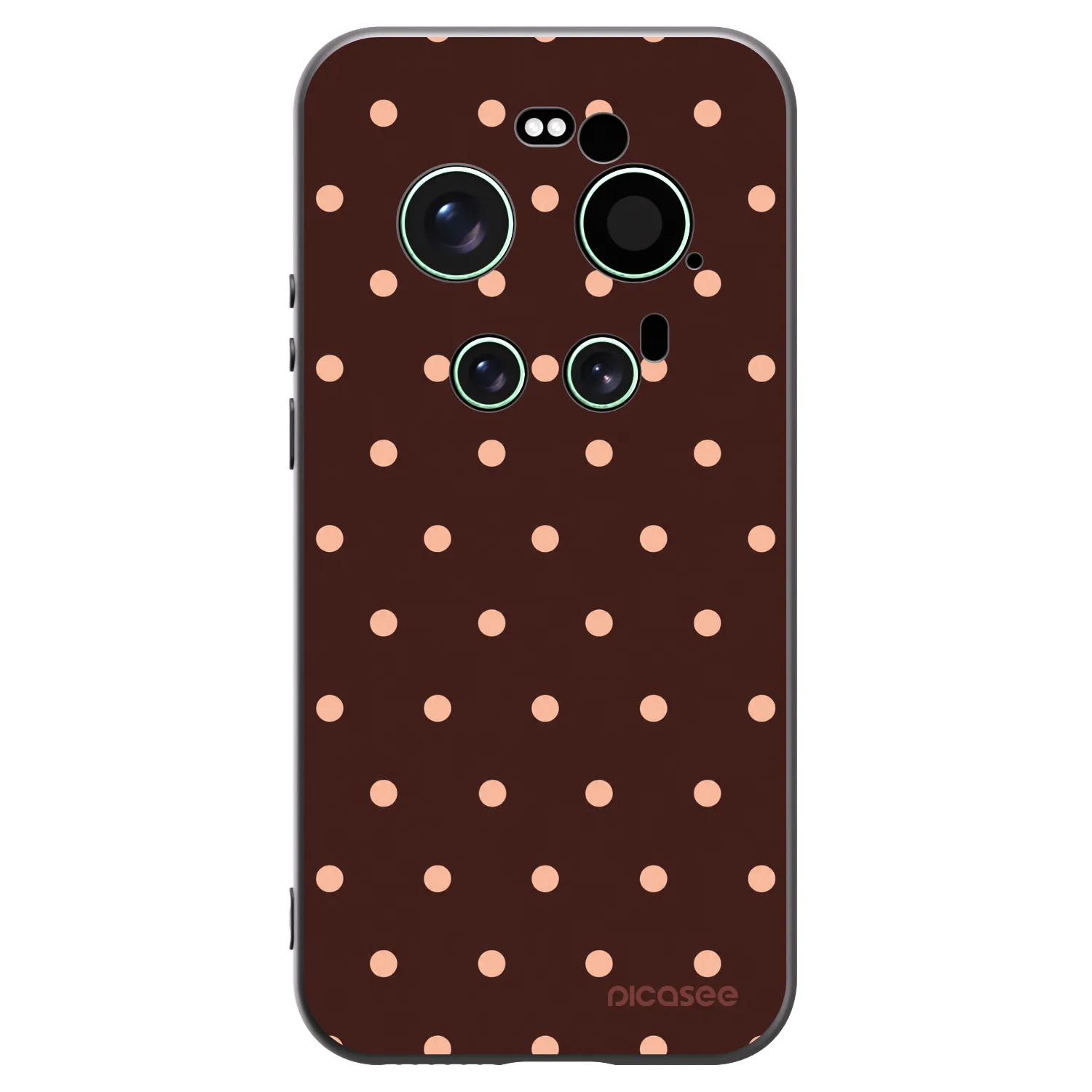 Picasee Μαύρη θήκη σιλικόνης για Xiaomi 17 Ultra - Peach Dots & Chocolate