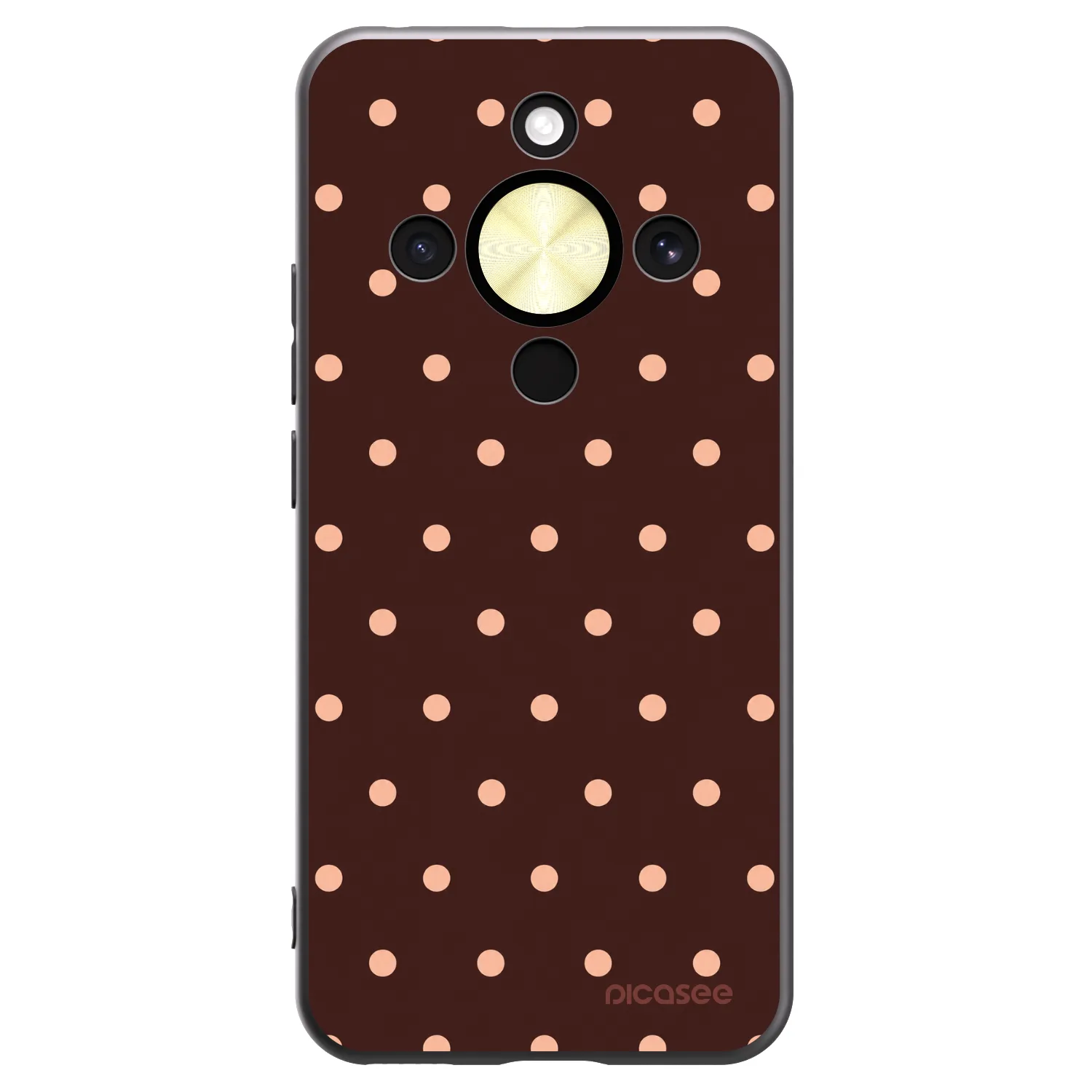 Picasee Μαύρη θήκη σιλικόνης για Honor Magic8 Lite 5G - Peach Dots & Chocolate