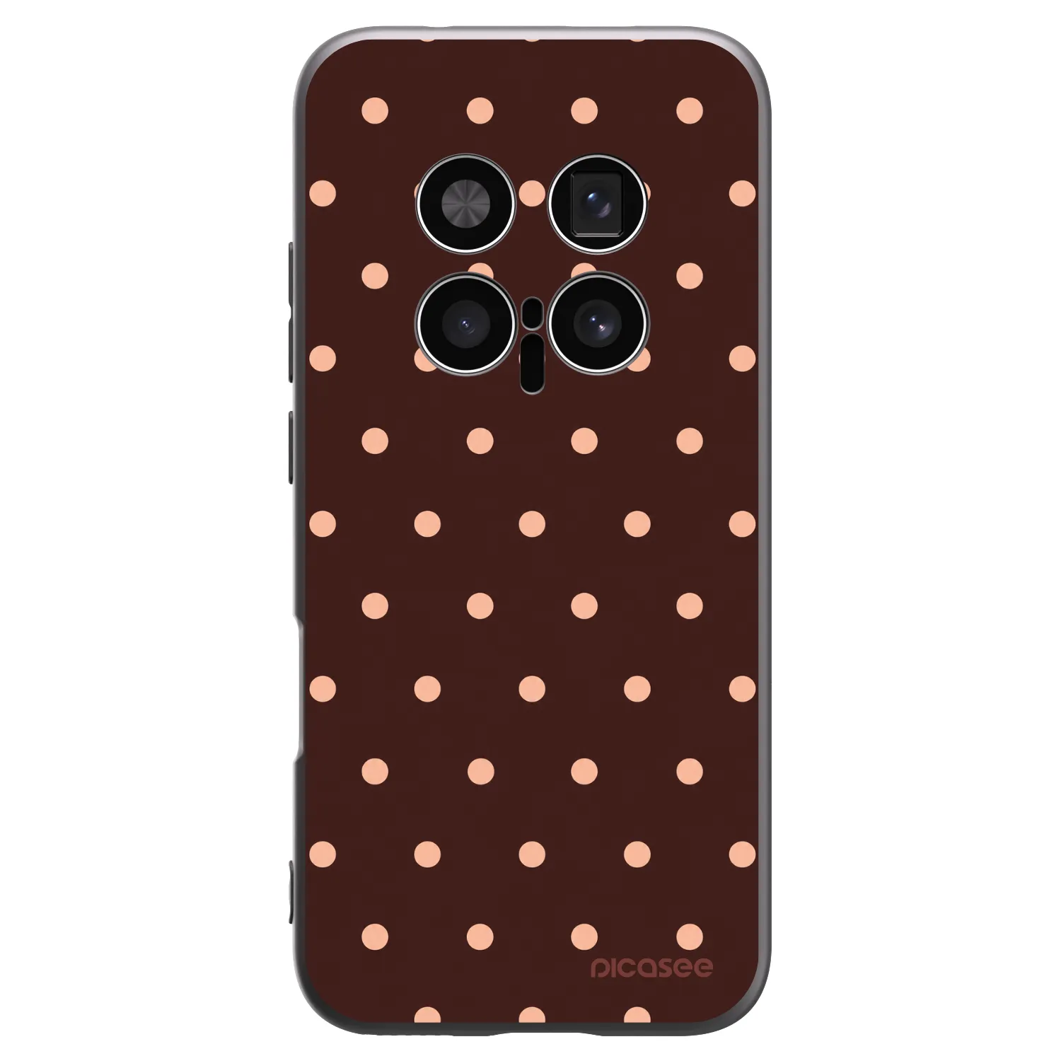 Picasee Μαύρη θήκη σιλικόνης για Honor Magic8 Pro 5G - Peach Dots & Chocolate