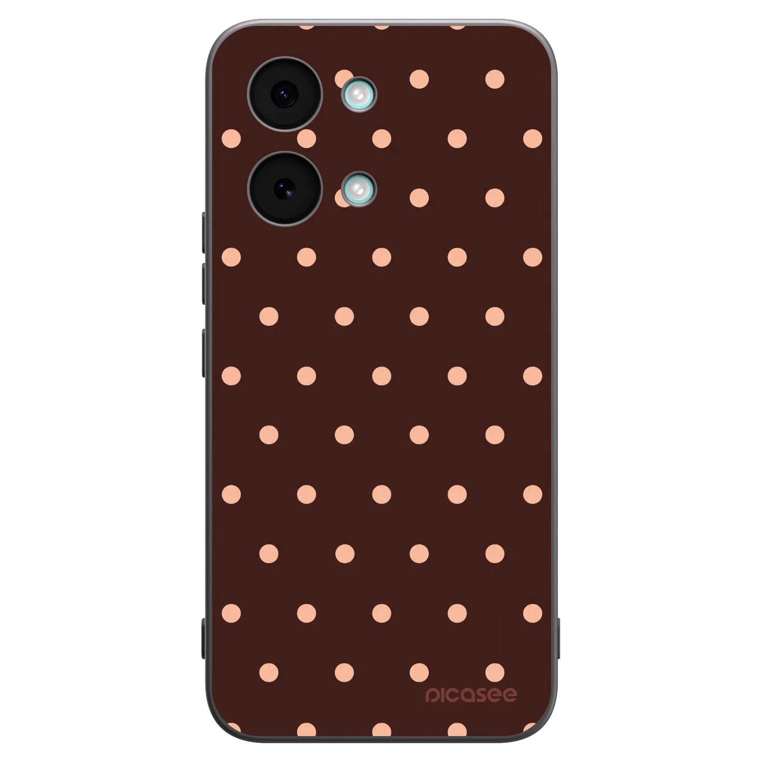 Picasee Μαύρη θήκη σιλικόνης για Xiaomi Poco X8 Pro Max - Peach Dots & Chocolate