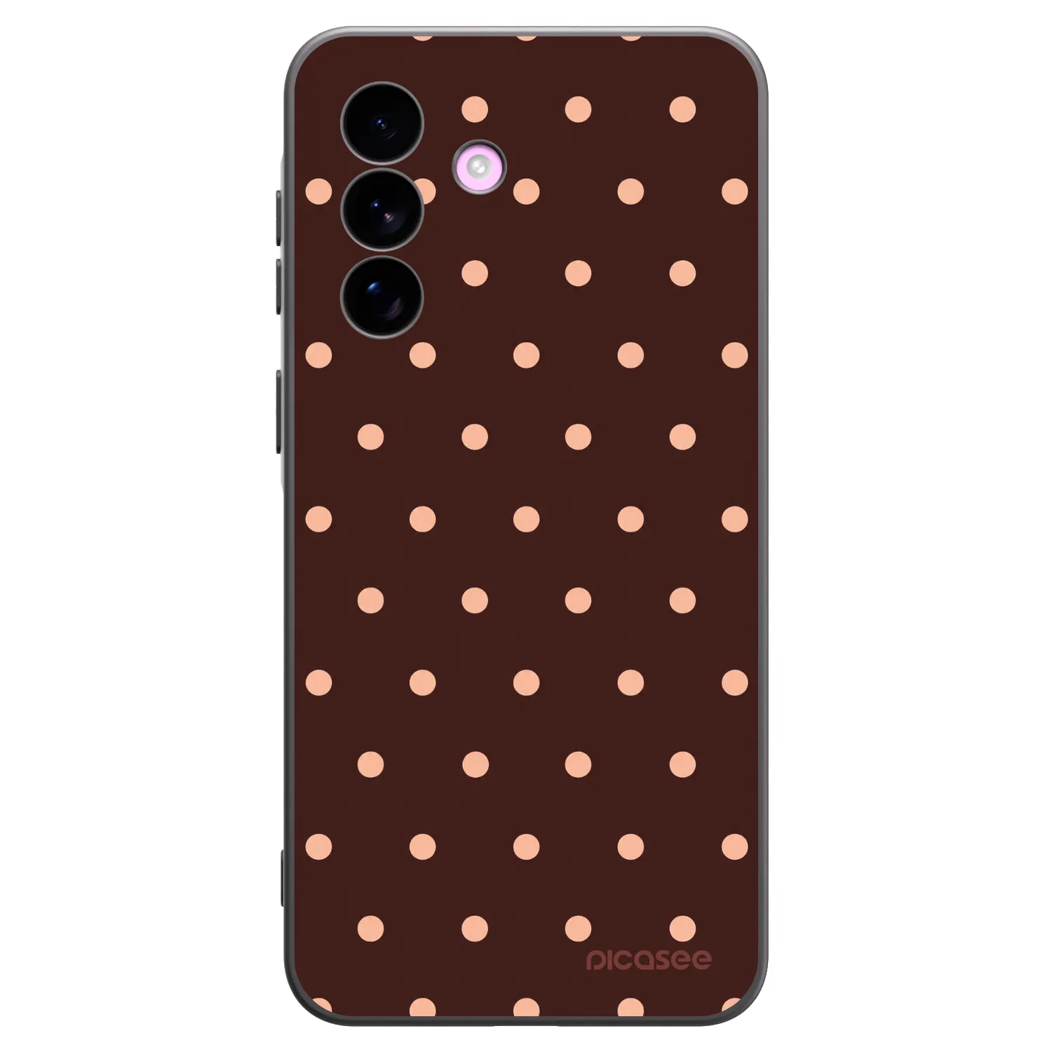 Picasee Μαύρη θήκη σιλικόνης για Samsung Galaxy A57 5G - Peach Dots & Chocolate