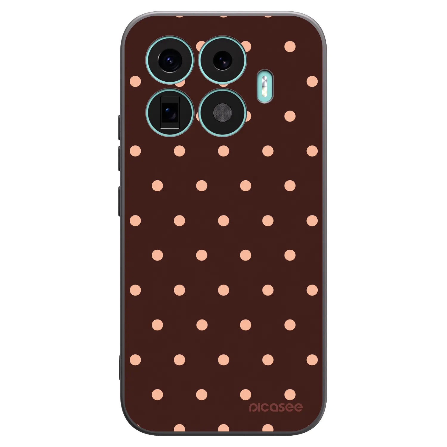 Picasee Μαύρη θήκη σιλικόνης για Xiaomi 17T - Peach Dots & Chocolate