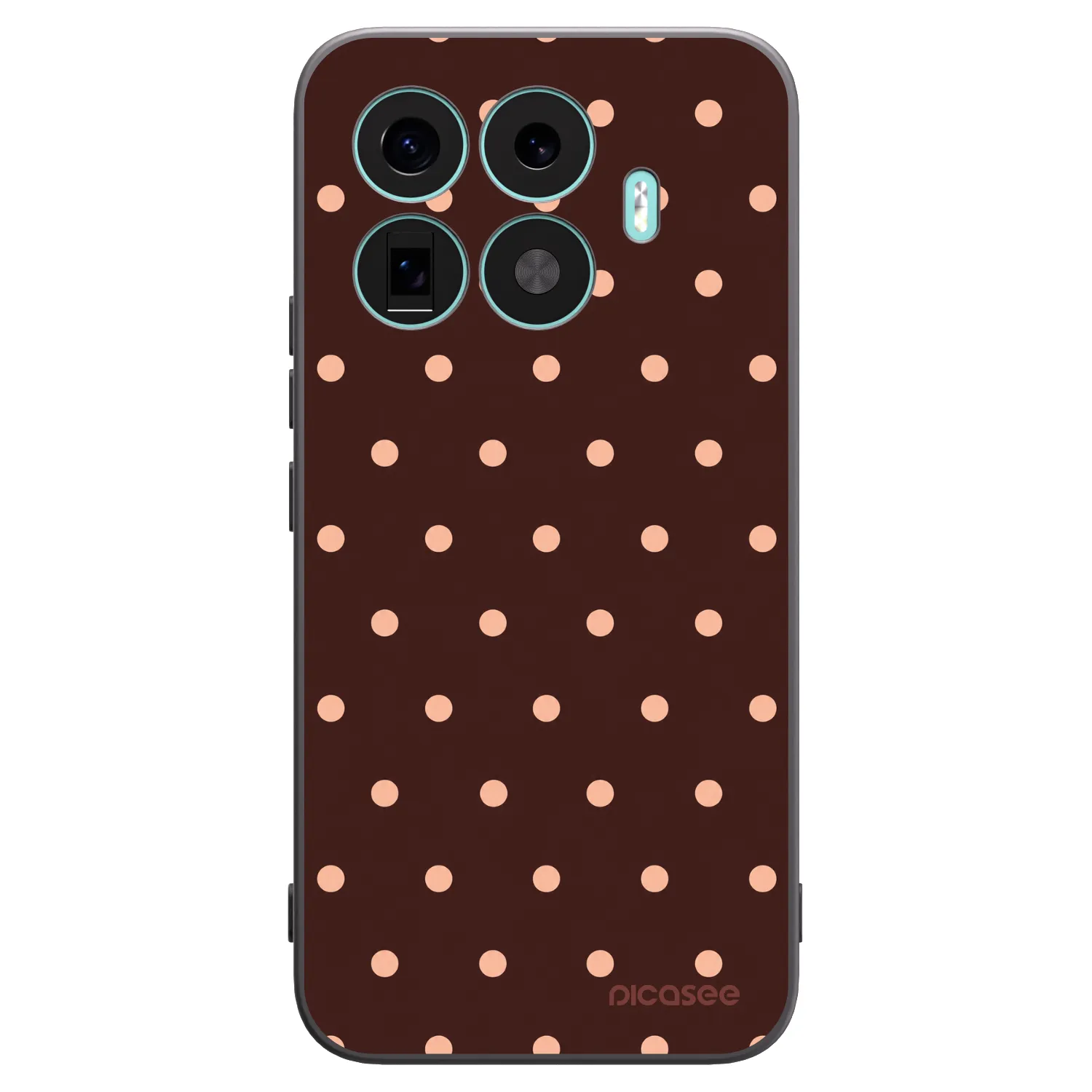 Picasee Μαύρη θήκη σιλικόνης για Xiaomi 17T Pro - Peach Dots & Chocolate