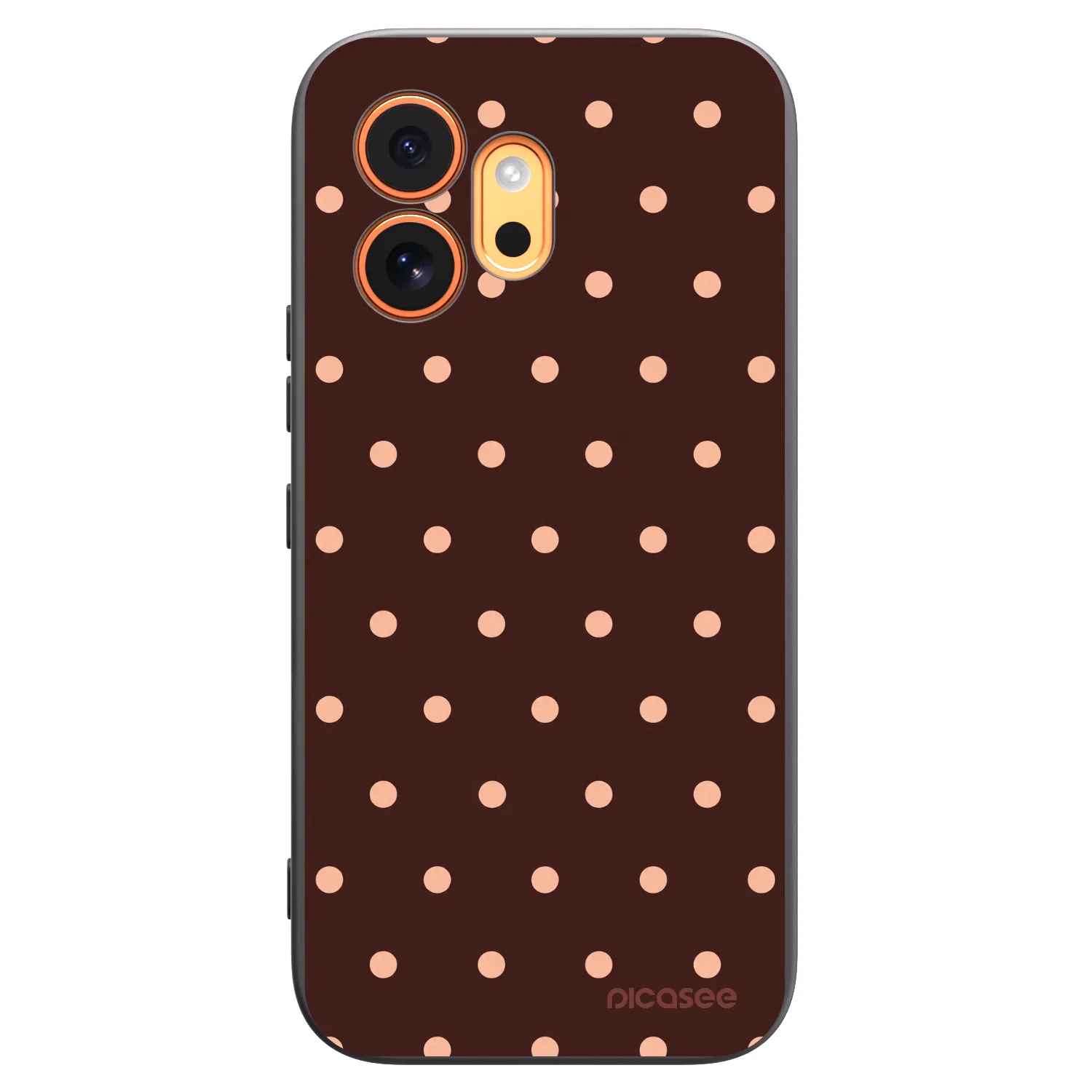 Picasee Μαύρη θήκη σιλικόνης για Honor 600 - Peach Dots & Chocolate