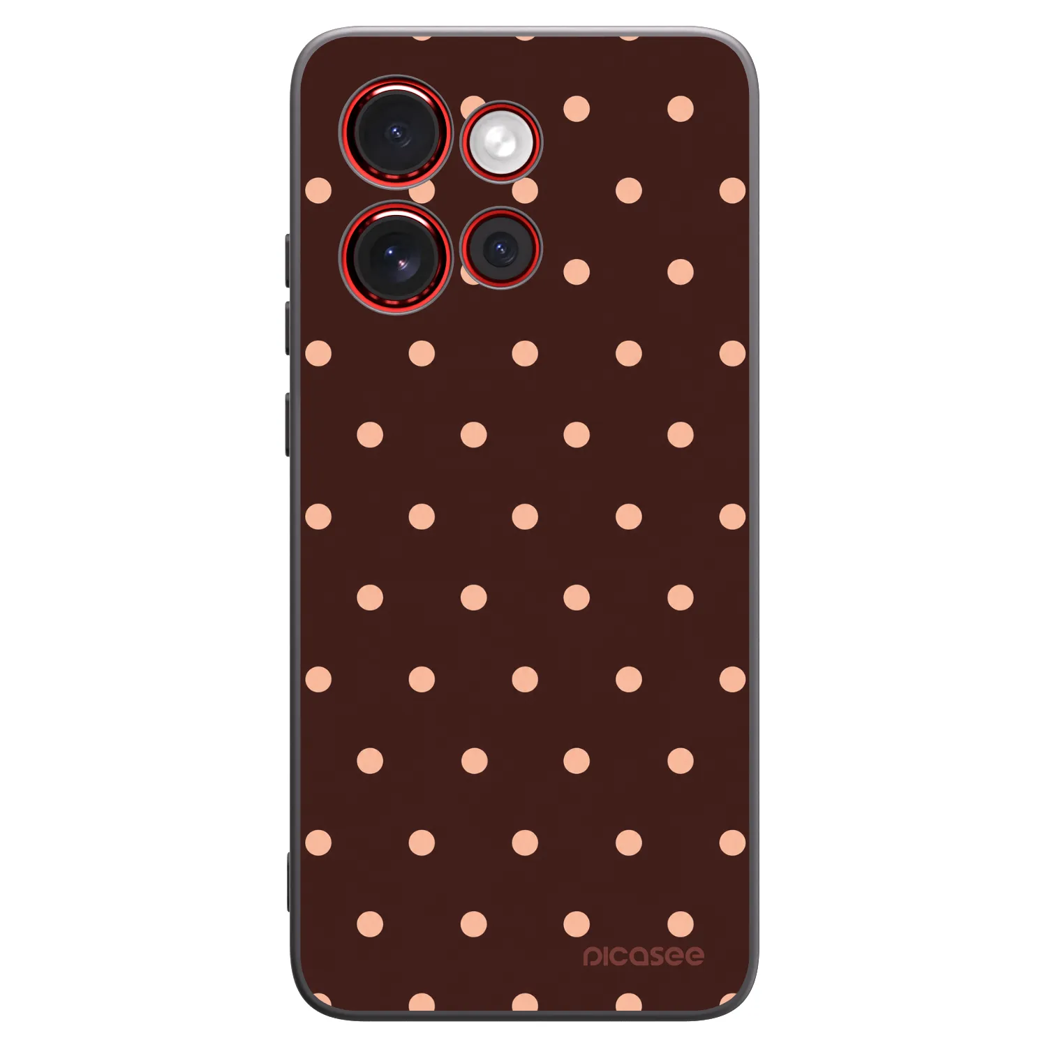 Picasee Μαύρη θήκη σιλικόνης για Motorola Edge 60 Neo 5G - Peach Dots & Chocolate