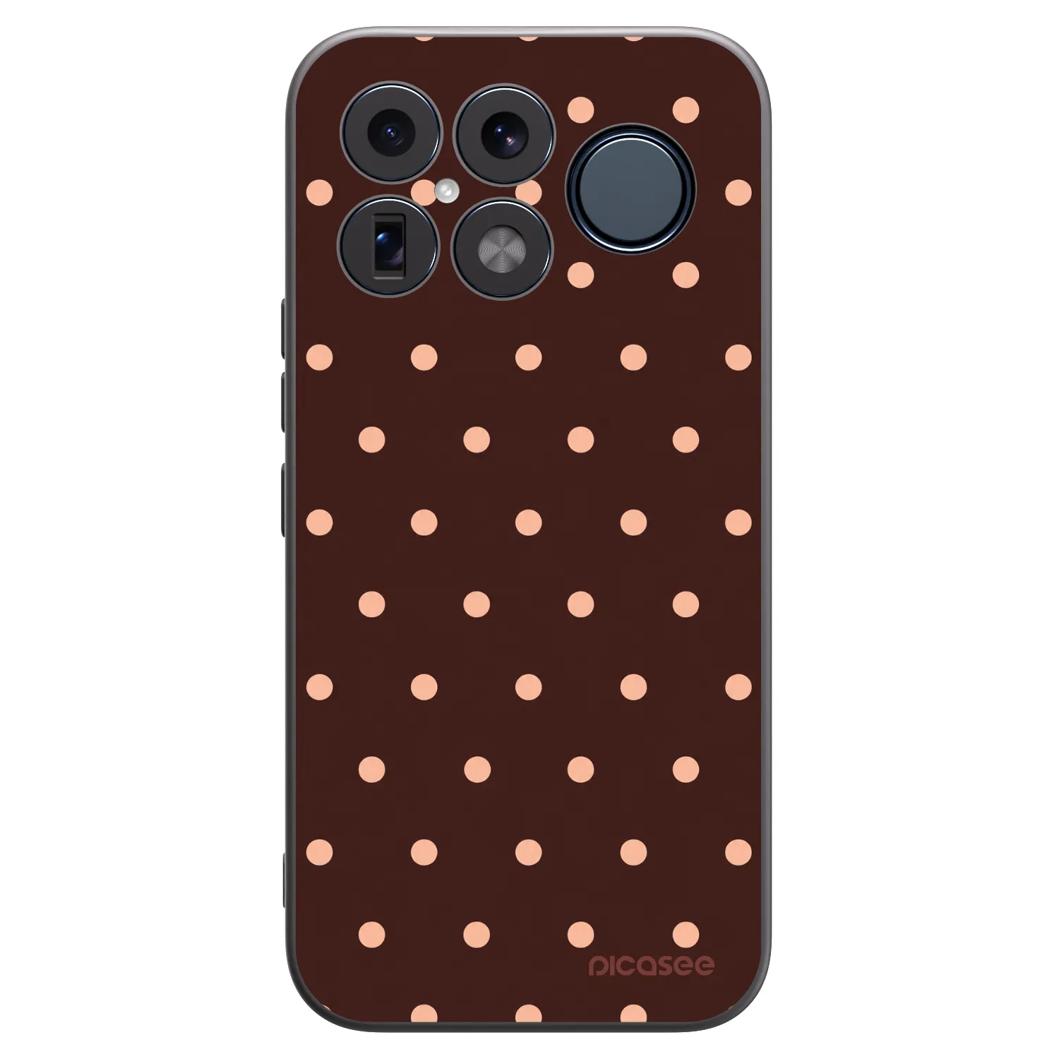 Picasee Μαύρη θήκη σιλικόνης για Xiaomi Poco F8 Ultra - Peach Dots & Chocolate