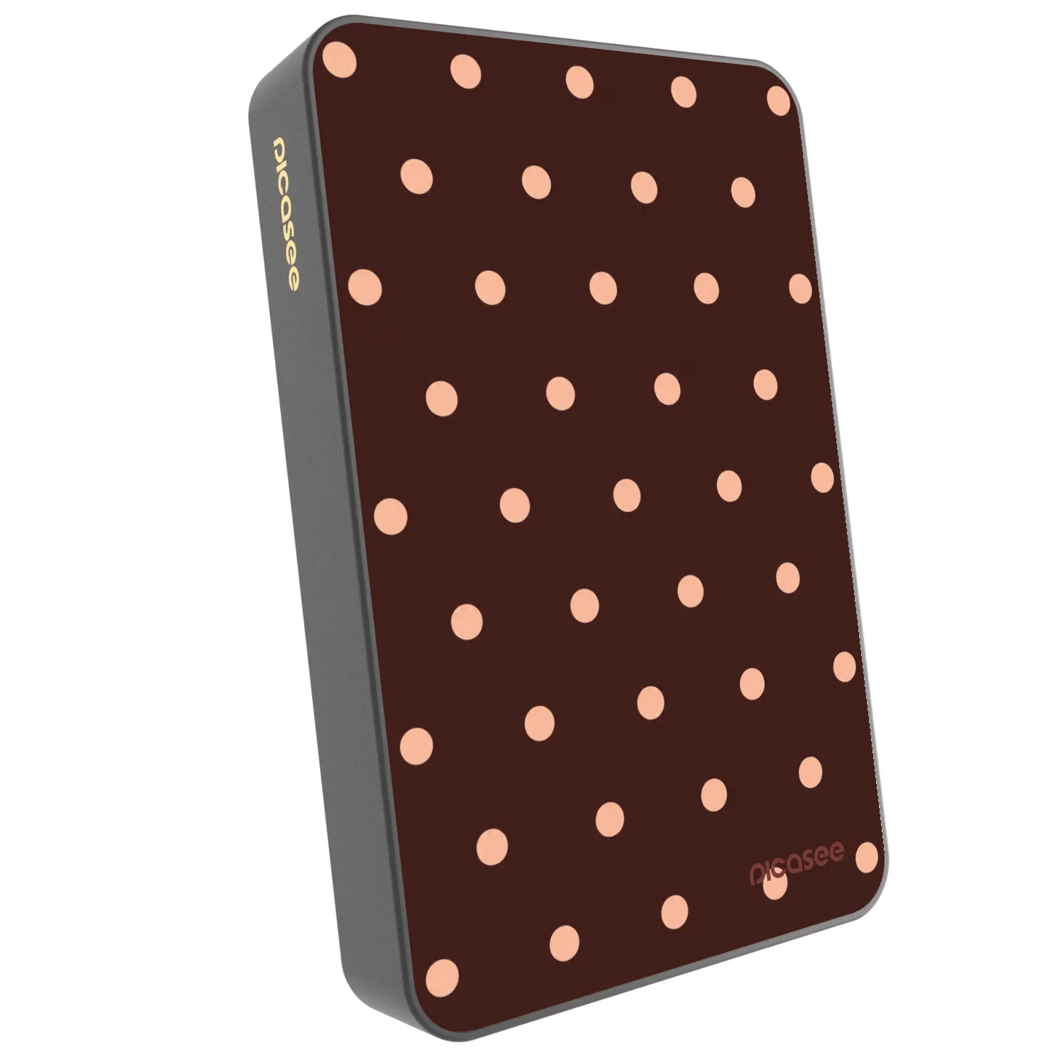 Picasee Powerbank με MagSafe 10 000 mAh Γκρί - Peach Dots & Chocolate