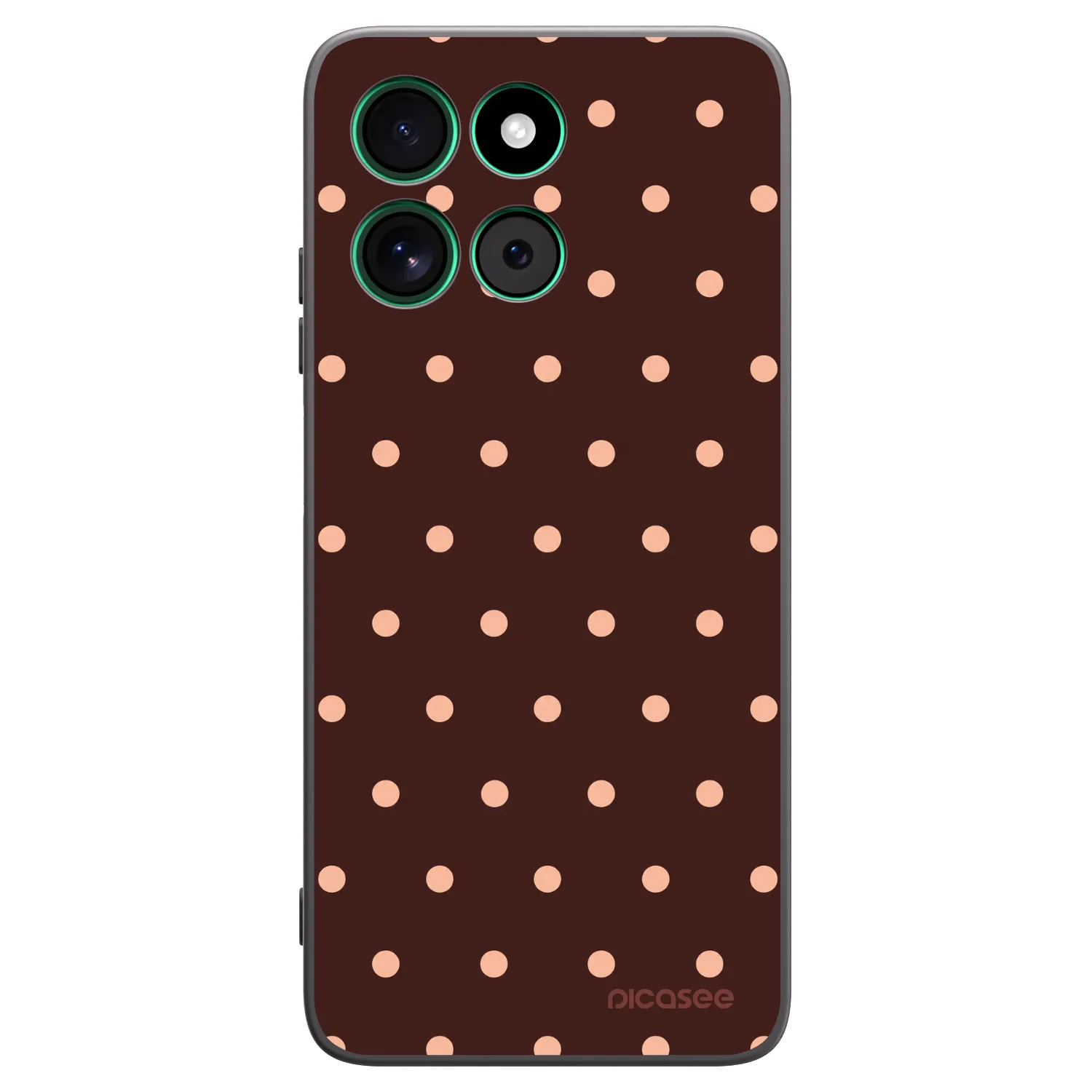 Picasee Μαύρη θήκη σιλικόνης για Motorola Moto G57 Power - Peach Dots & Chocolate