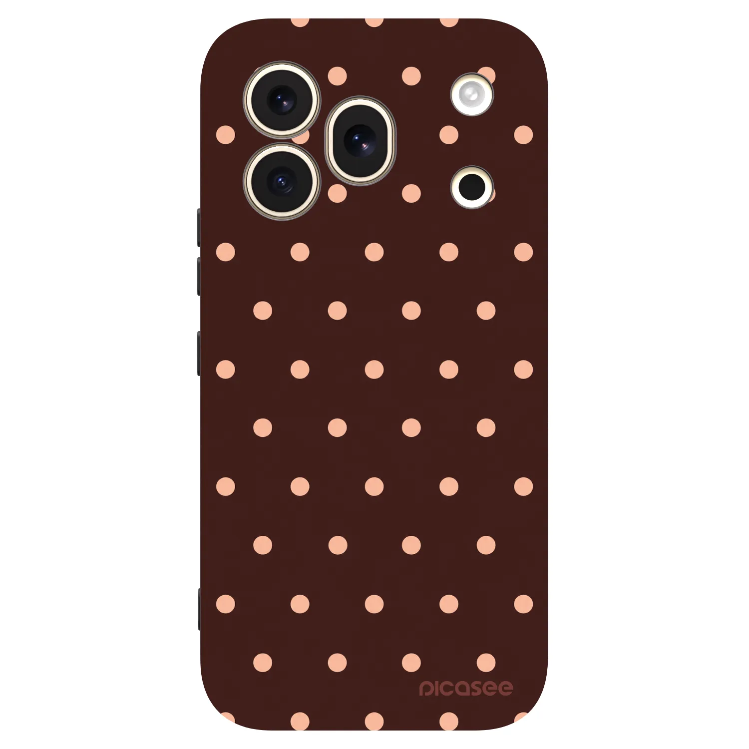 Picasee Μαύρη θήκη σιλικόνης για Honor 600 Pro - Peach Dots & Chocolate