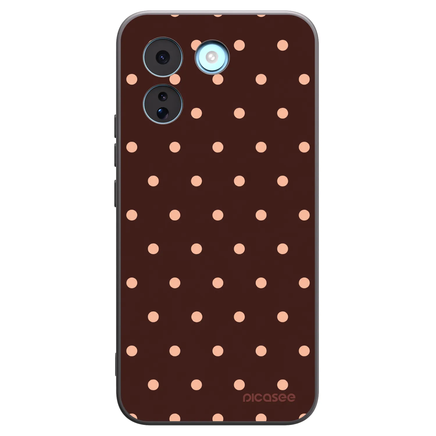 Picasee Μαύρη θήκη σιλικόνης για Xiaomi Redmi Note 17 Pro MAX 5G - Peach Dots & Chocolate