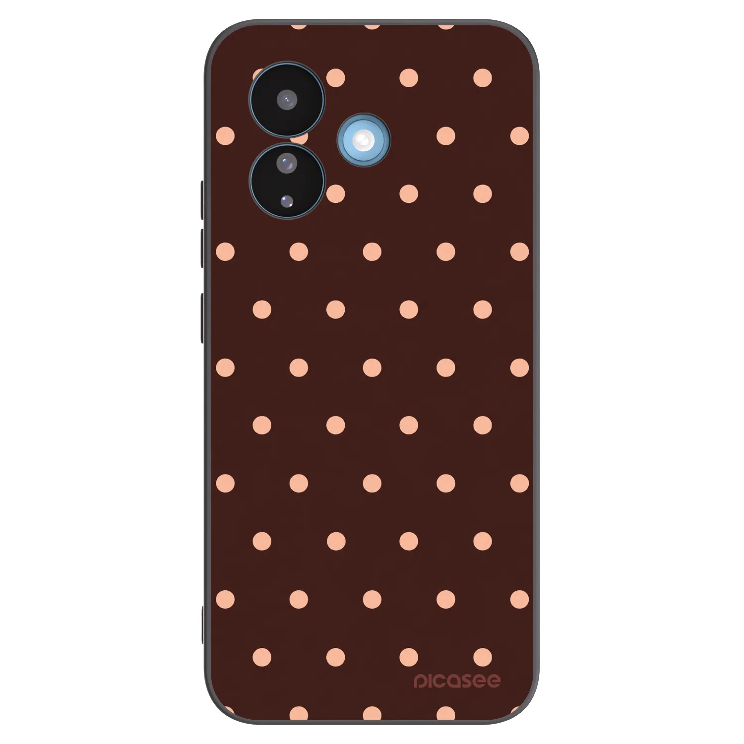 Picasee Μαύρη θήκη σιλικόνης για Xiaomi Redmi Note 17 Pro 5G - Peach Dots & Chocolate