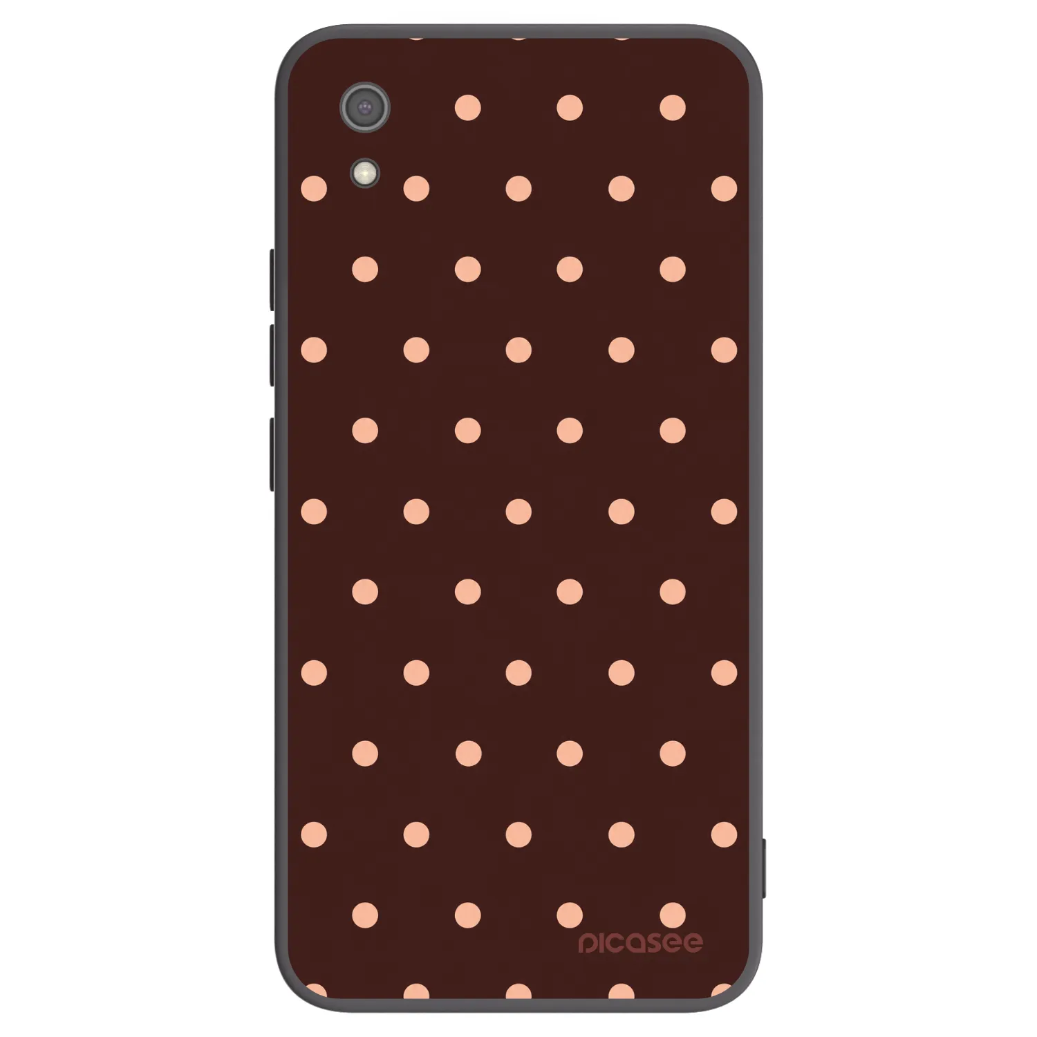 Picasee Μαύρη θήκη σιλικόνης για Xiaomi Redmi 7A - Peach Dots & Chocolate