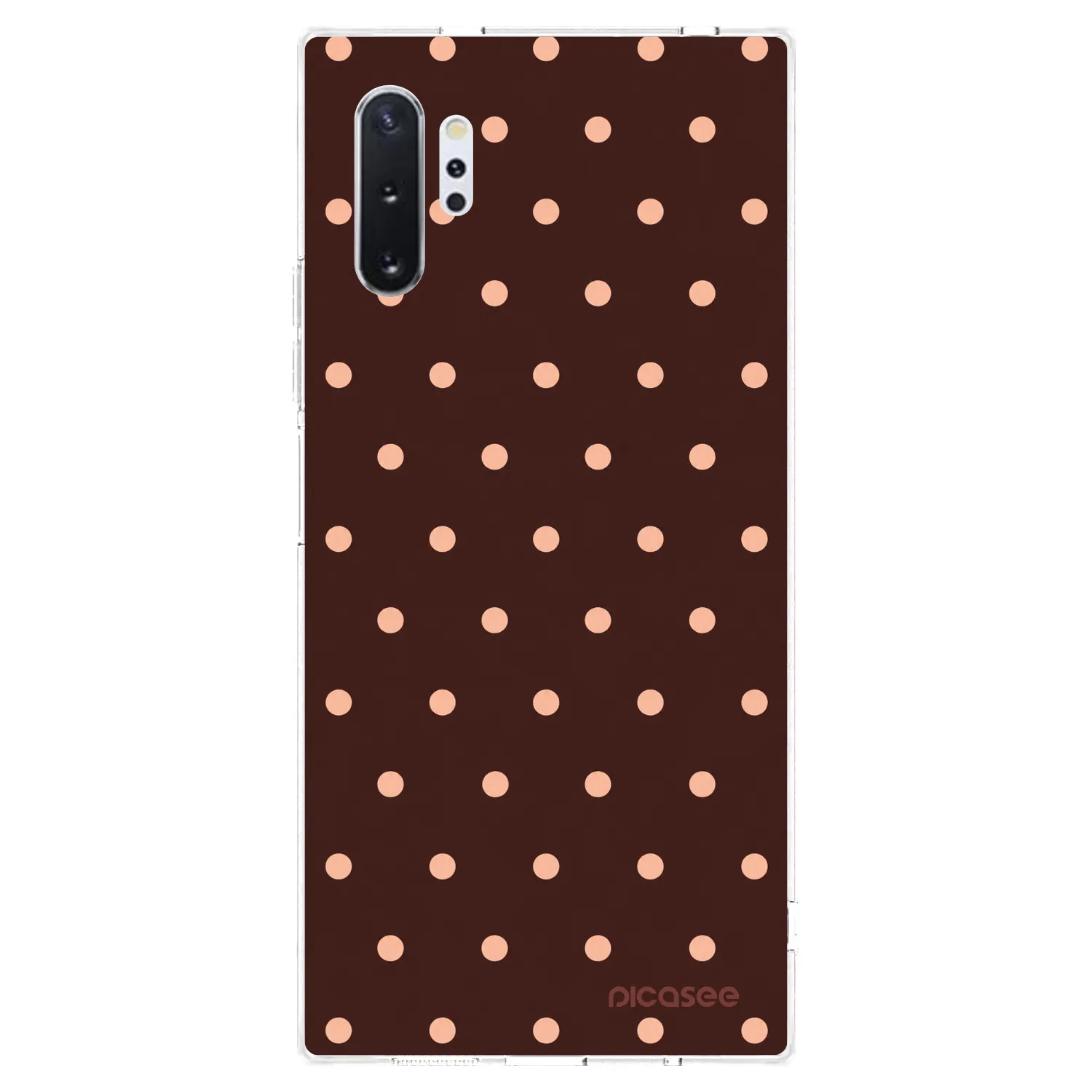Picasee διαφανής θήκη σιλικόνης Samsung Galaxy Note 10+ N975F - Peach Dots & Chocolate