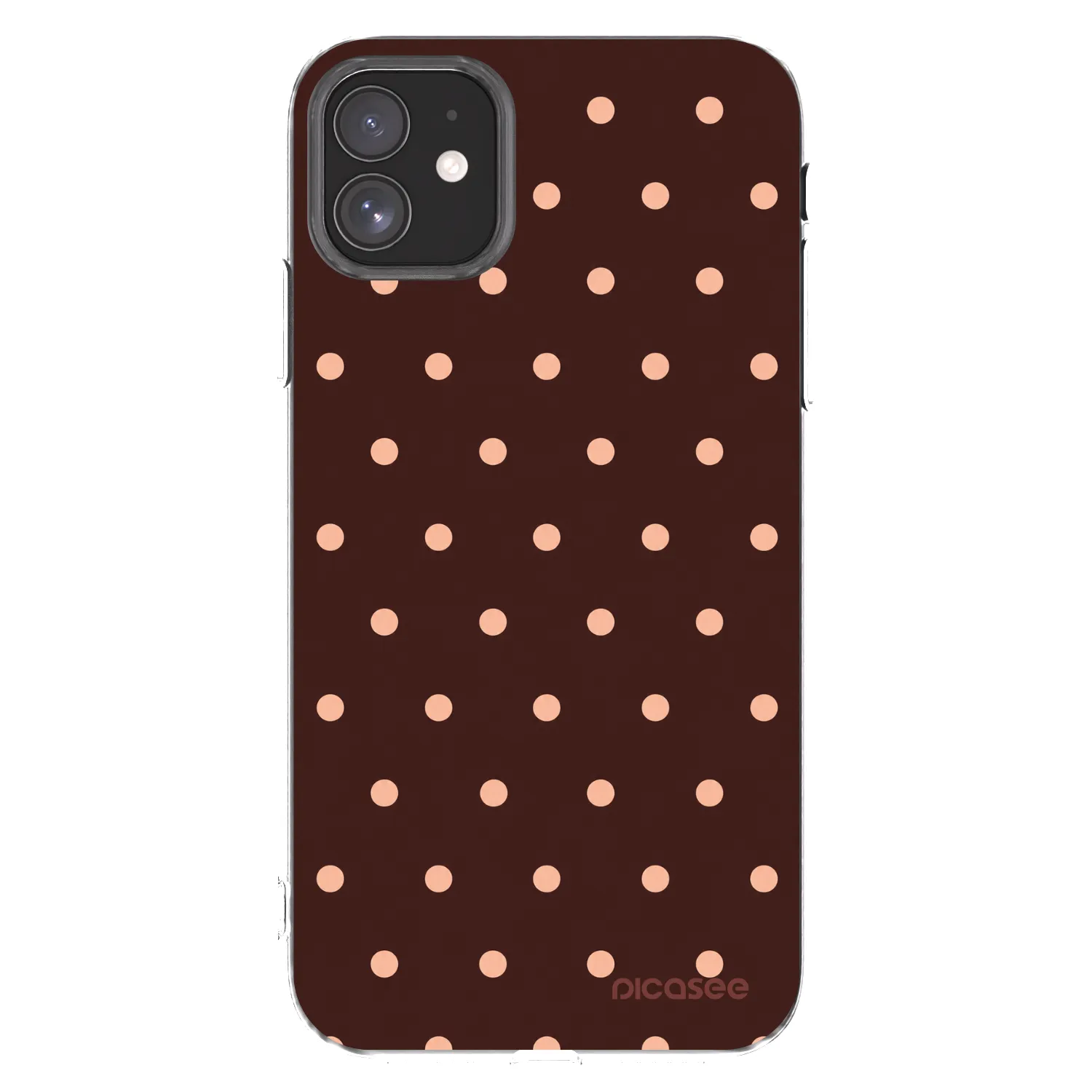 Picasee διαφανής θήκη σιλικόνης Apple iPhone 11 - Peach Dots & Chocolate
