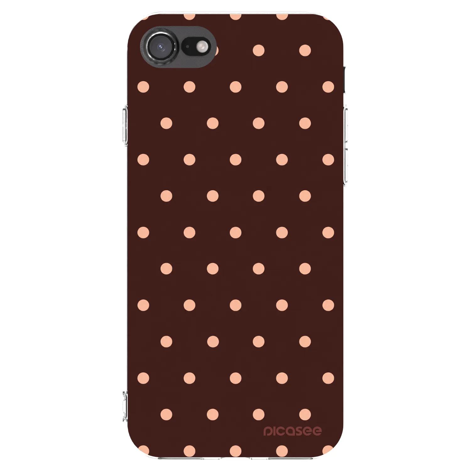 Picasee διαφανής θήκη σιλικόνης Apple iPhone 8 - Peach Dots & Chocolate