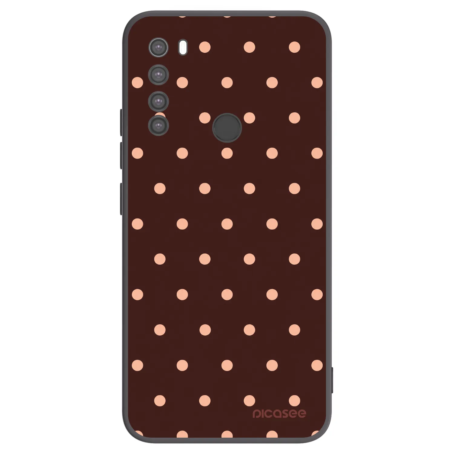 Picasee Μαύρη θήκη σιλικόνης για Xiaomi Redmi Note 8 - Peach Dots & Chocolate