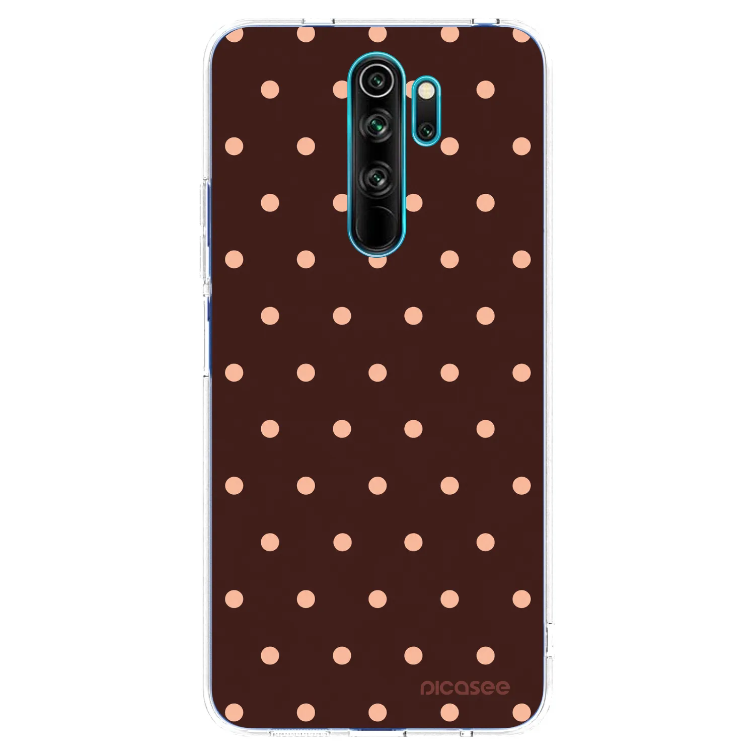 Picasee διαφανής θήκη σιλικόνης Xiaomi Redmi Note 8 Pro - Peach Dots & Chocolate