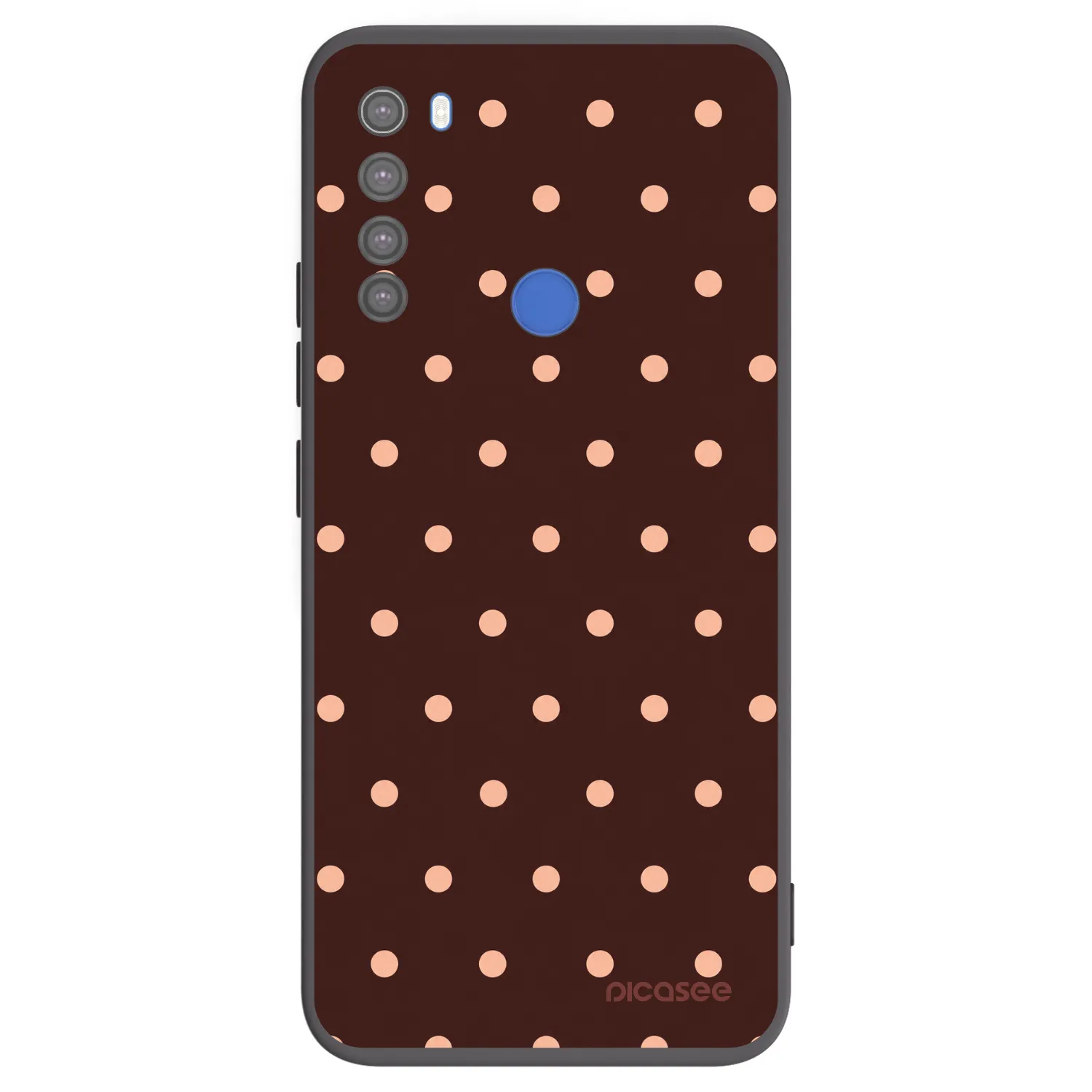 Picasee Μαύρη θήκη σιλικόνης για Xiaomi Redmi Note 8T - Peach Dots & Chocolate