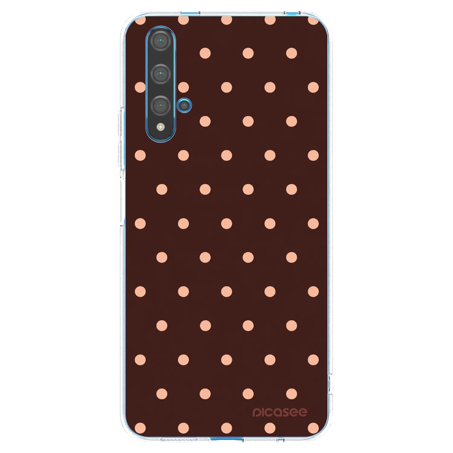 Picasee διαφανής θήκη σιλικόνης Huawei Nova 5T - Peach Dots & Chocolate