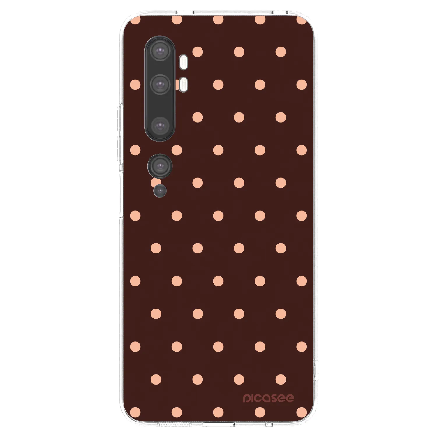 Picasee διαφανής θήκη σιλικόνης Xiaomi Mi Note 10 (Pro) - Peach Dots & Chocolate