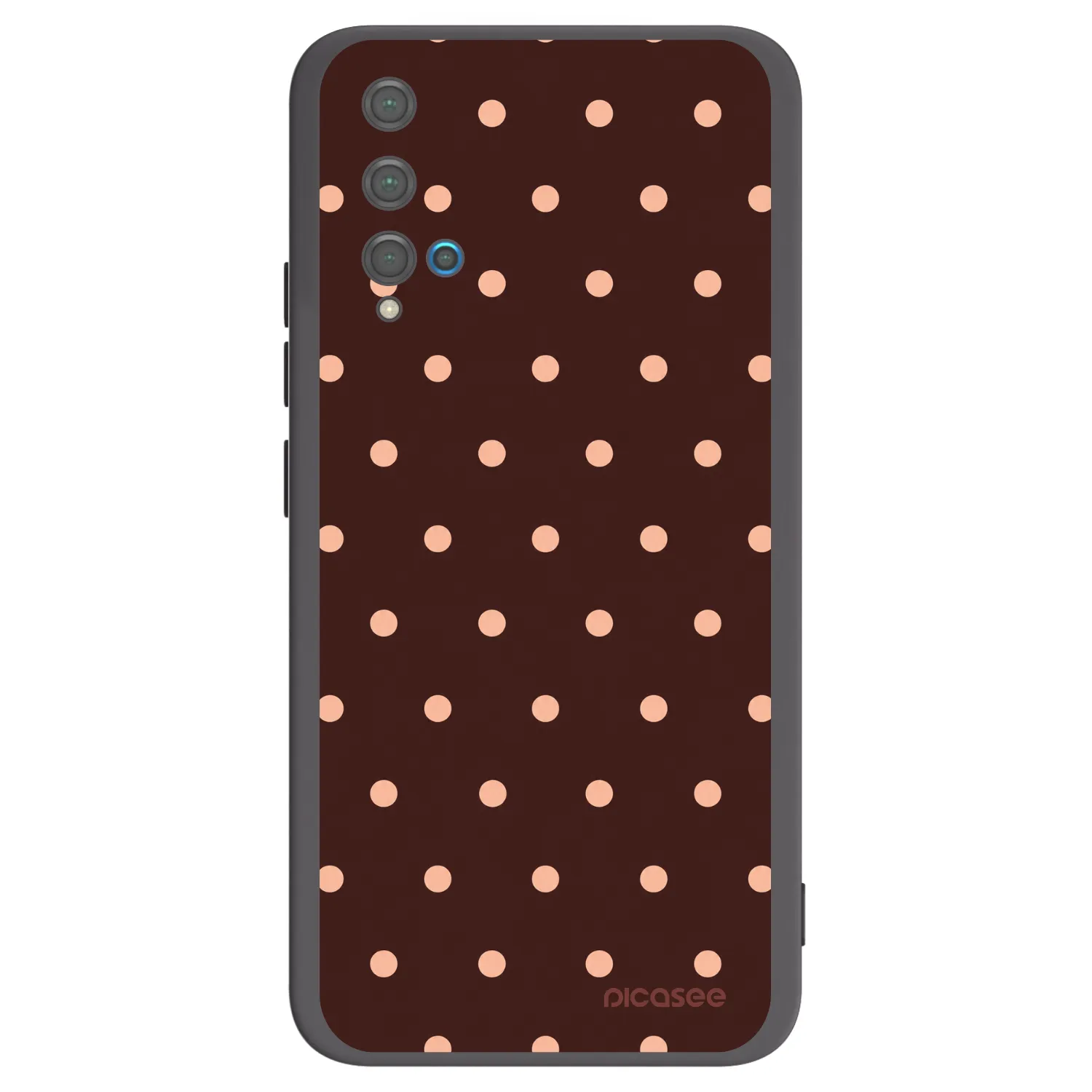 Picasee Μαύρη θήκη σιλικόνης για Huawei Nova 5T - Peach Dots & Chocolate