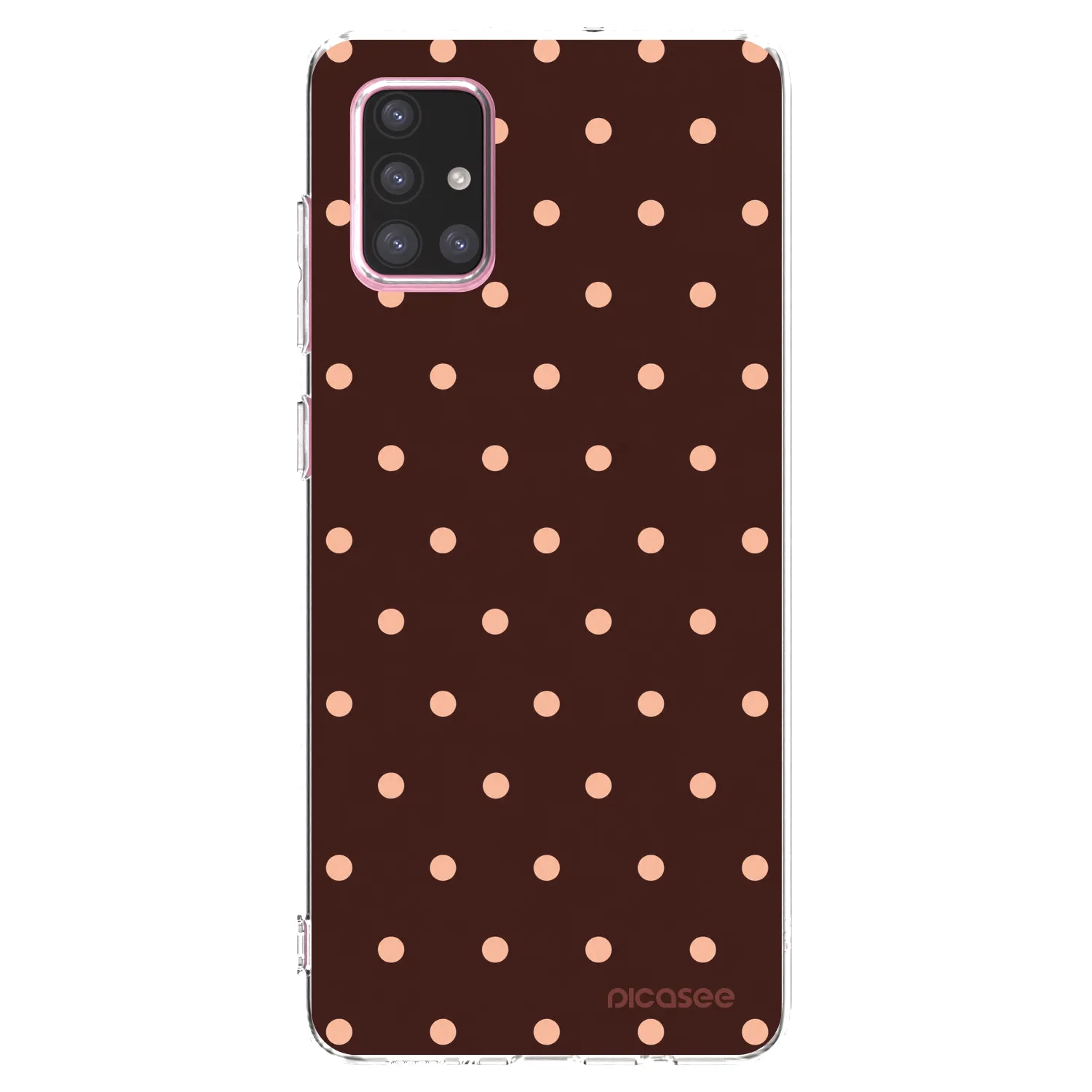 Picasee διαφανής θήκη σιλικόνης Samsung Galaxy A71 A715F - Peach Dots & Chocolate