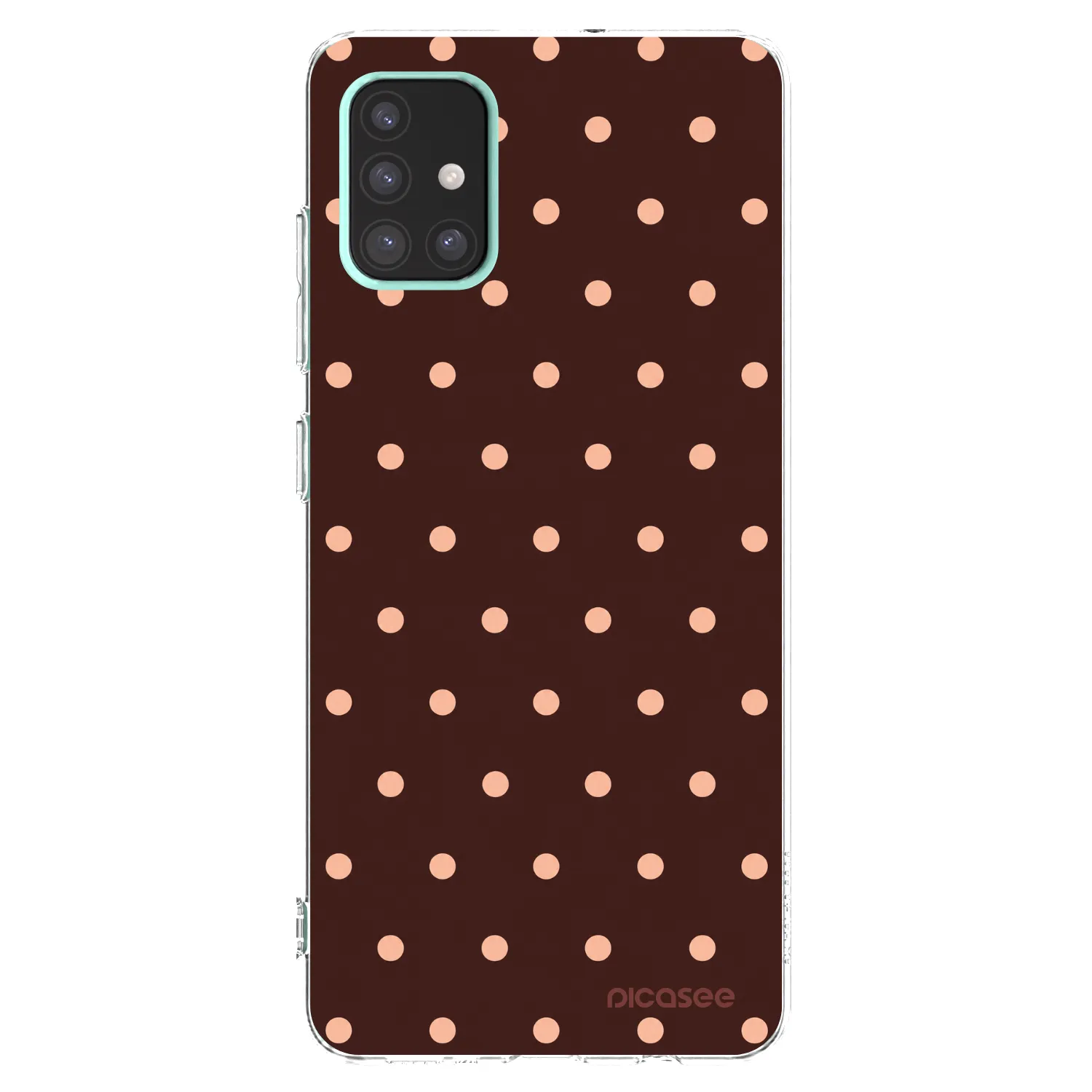 Picasee διαφανής θήκη σιλικόνης Samsung Galaxy A51 A515F - Peach Dots & Chocolate