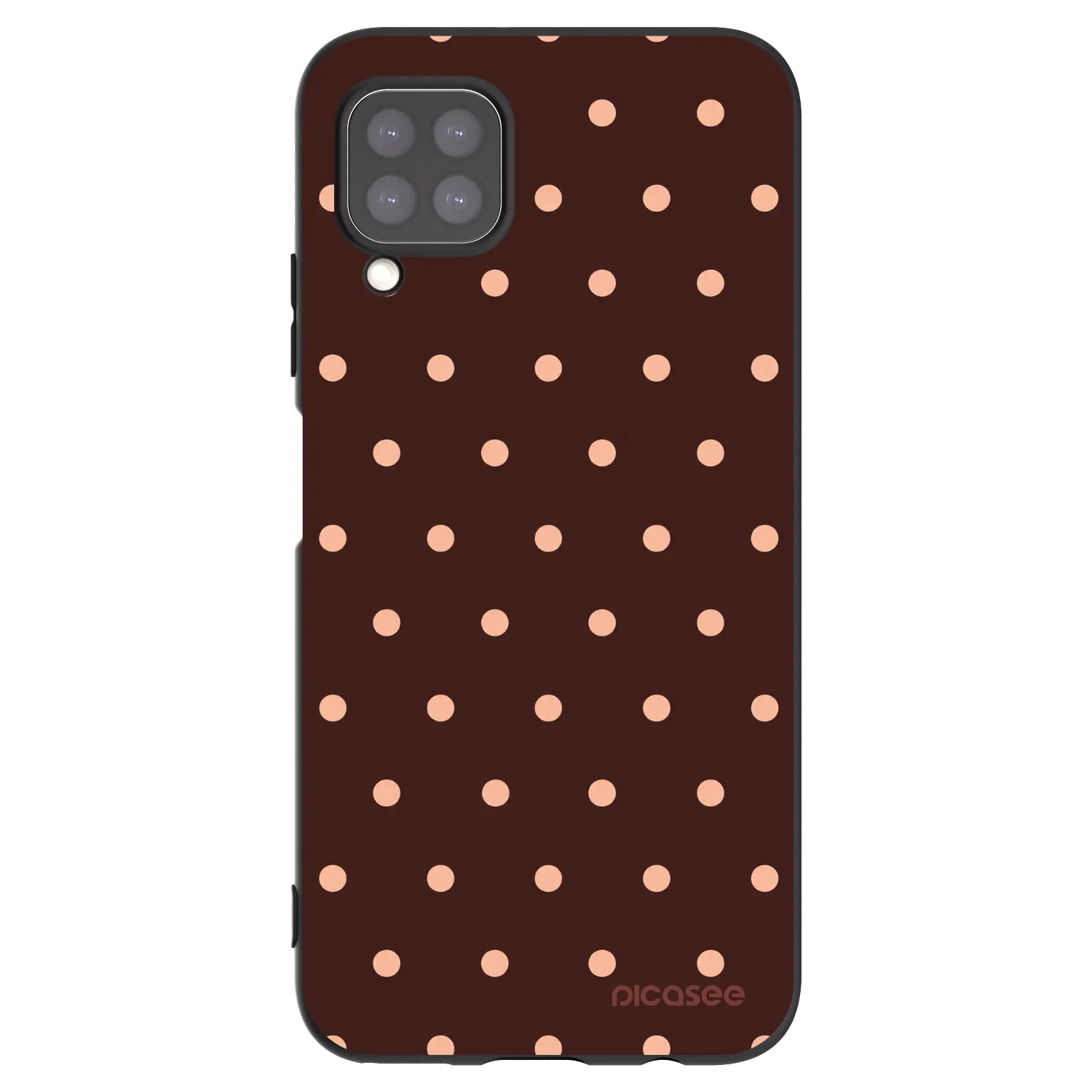 Picasee Μαύρη θήκη σιλικόνης για Huawei P40 Lite - Peach Dots & Chocolate