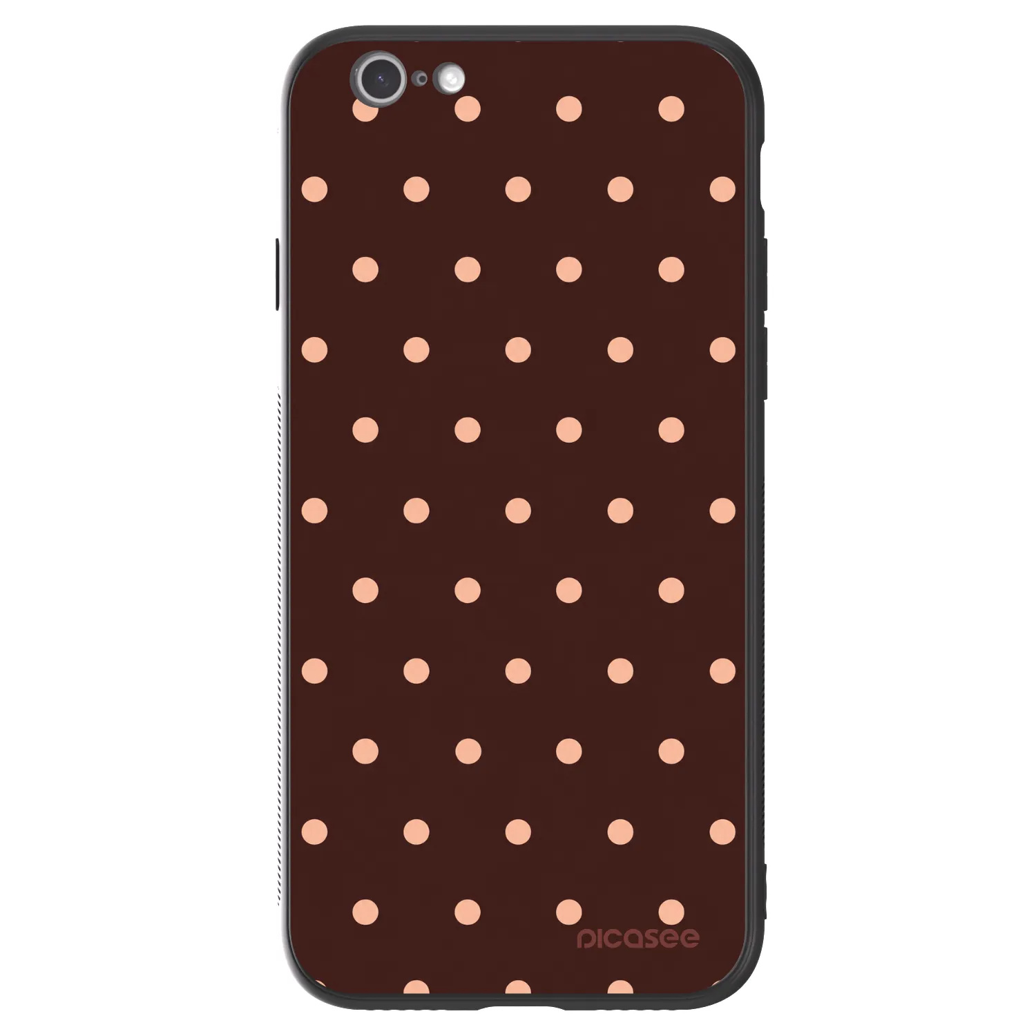 Picasee ULTIMATE CASE για Apple iPhone 6/6S - Peach Dots & Chocolate