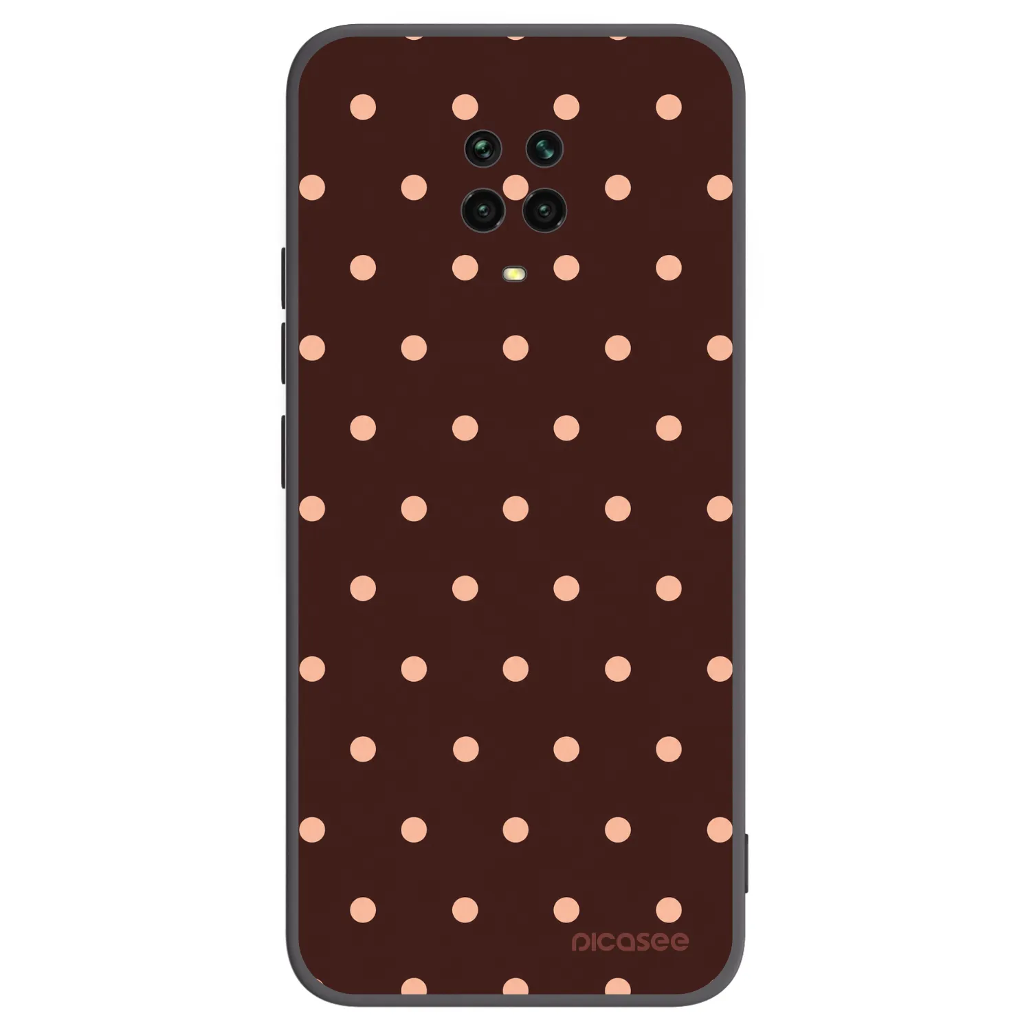 Picasee Μαύρη θήκη σιλικόνης για Xiaomi Redmi Note 9 Pro - Peach Dots & Chocolate