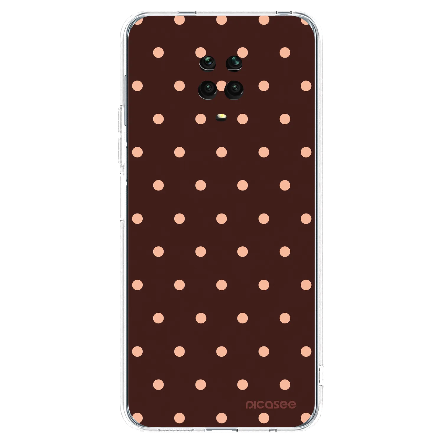 Picasee διαφανής θήκη σιλικόνης Xiaomi Redmi Note 9S - Peach Dots & Chocolate
