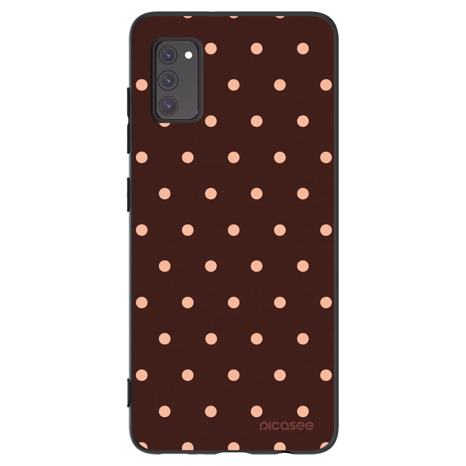 Picasee Μαύρη θήκη σιλικόνης για Samsung Galaxy A41 A415F - Peach Dots & Chocolate