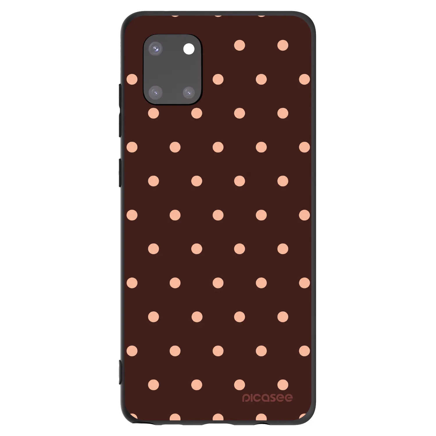 Picasee Μαύρη θήκη σιλικόνης για Samsung Galaxy Note 10 Lite N770F - Peach Dots & Chocolate