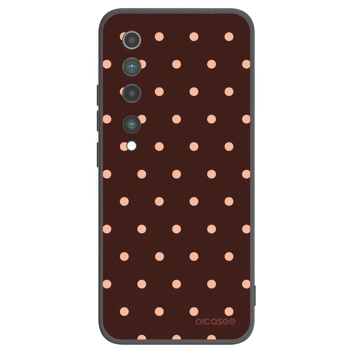 Picasee Μαύρη θήκη σιλικόνης για Xiaomi Mi 10 - Peach Dots & Chocolate