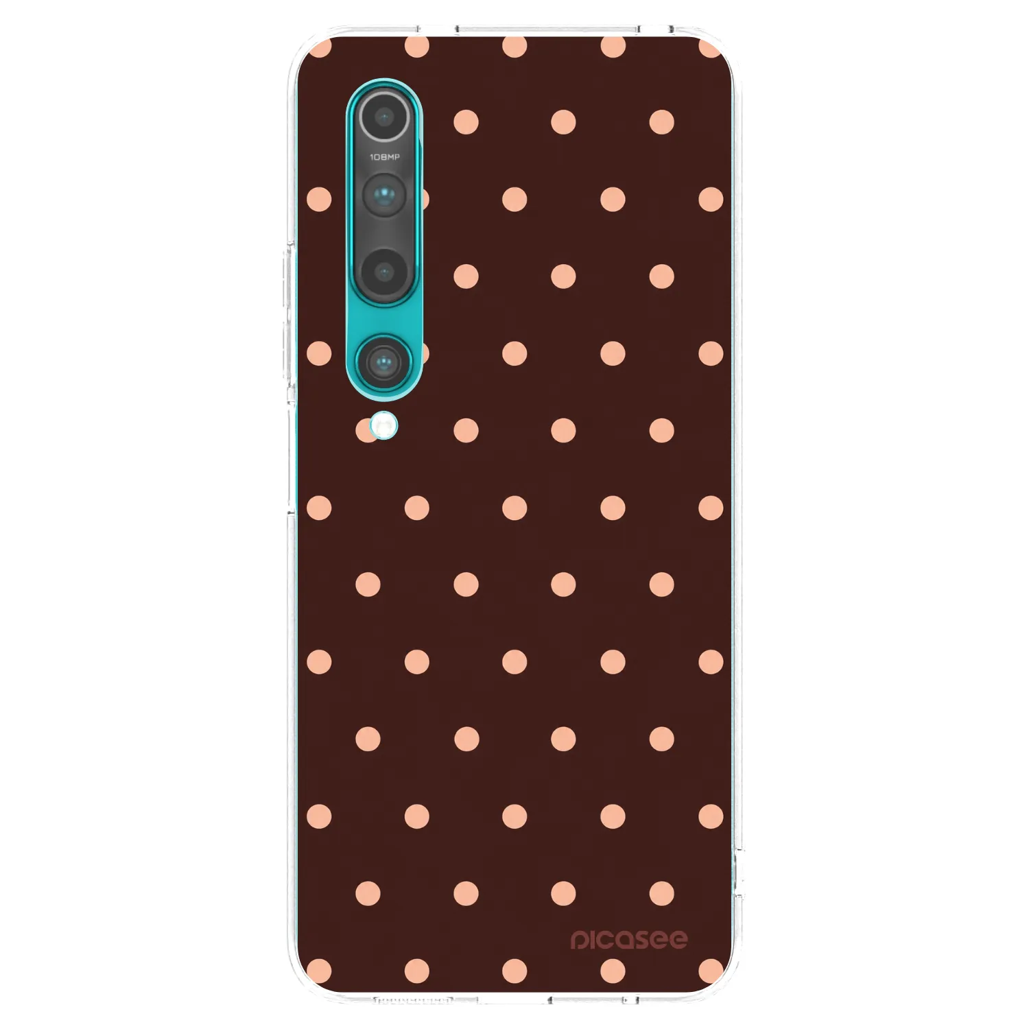 Picasee διαφανής θήκη σιλικόνης Xiaomi Mi 10 - Peach Dots & Chocolate
