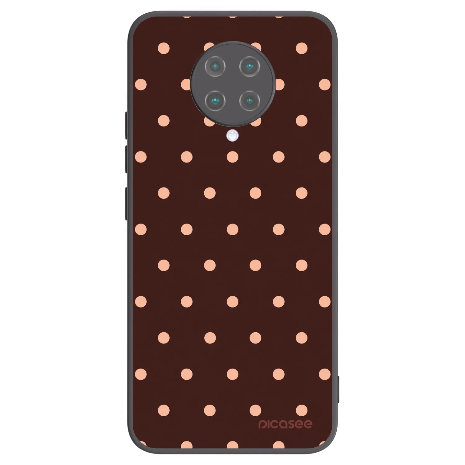 Picasee Μαύρη θήκη σιλικόνης για Xiaomi Poco F2 Pro - Peach Dots & Chocolate
