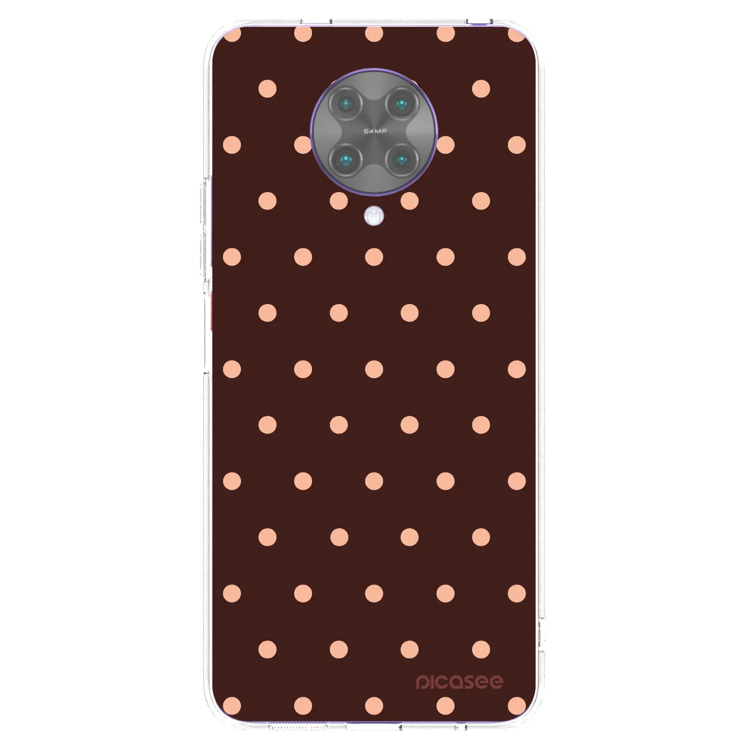 Picasee διαφανής θήκη σιλικόνης Xiaomi Poco F2 Pro - Peach Dots & Chocolate