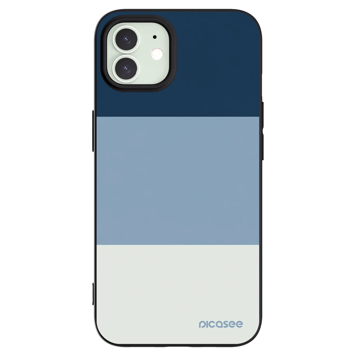 Picasee Μαύρη θήκη σιλικόνης για Apple iPhone 12 - Coastal Blue