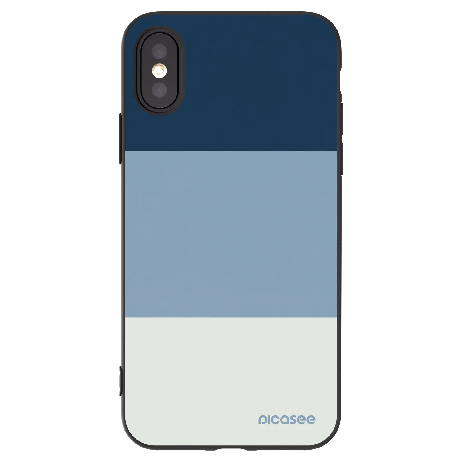 Picasee Μαύρη θήκη σιλικόνης για Apple iPhone X/XS - Coastal Blue