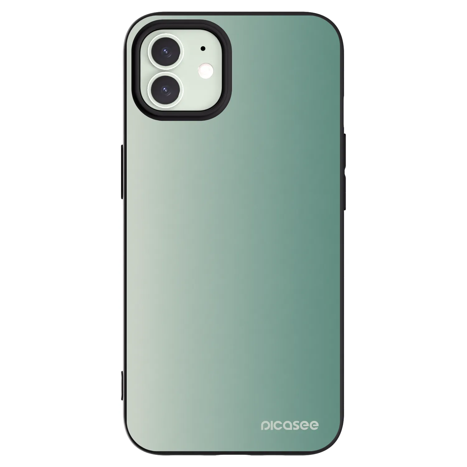 Picasee Μαύρη θήκη σιλικόνης για Apple iPhone 12 - Misty Sage