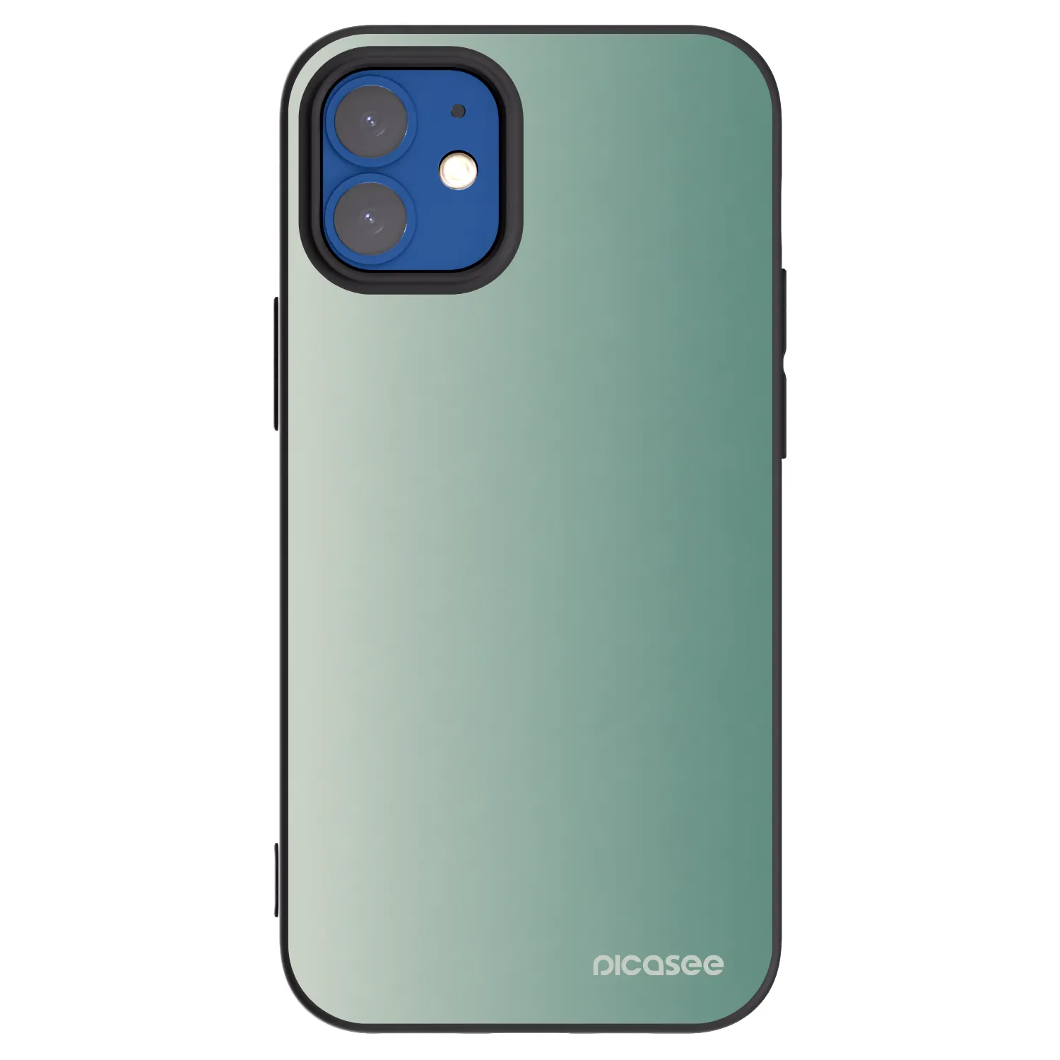 Picasee Μαύρη θήκη σιλικόνης για Apple iPhone 12 mini - Misty Sage