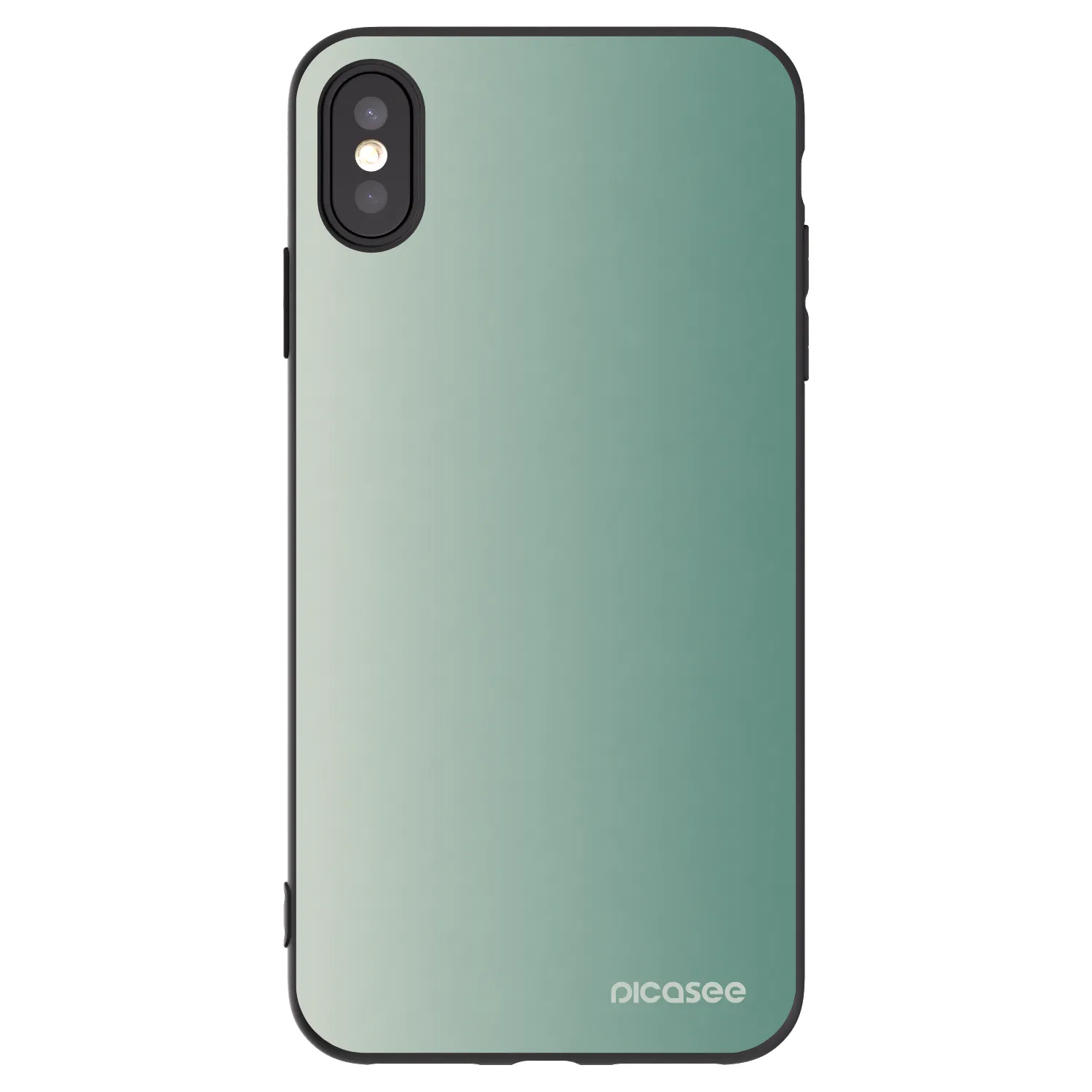 Picasee Μαύρη θήκη σιλικόνης για Apple iPhone XS Max - Misty Sage