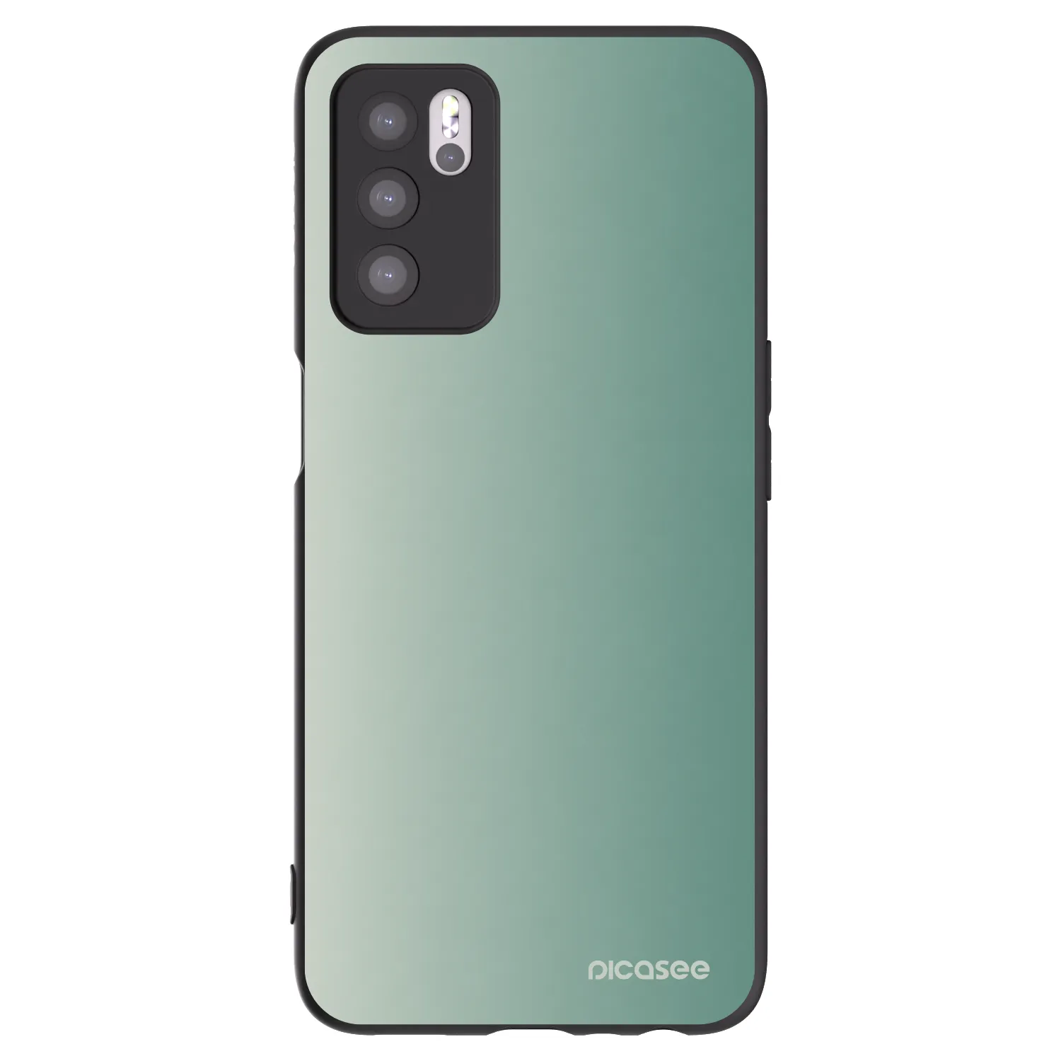 Picasee Μαύρη θήκη σιλικόνης για OPPO A16s - Misty Sage