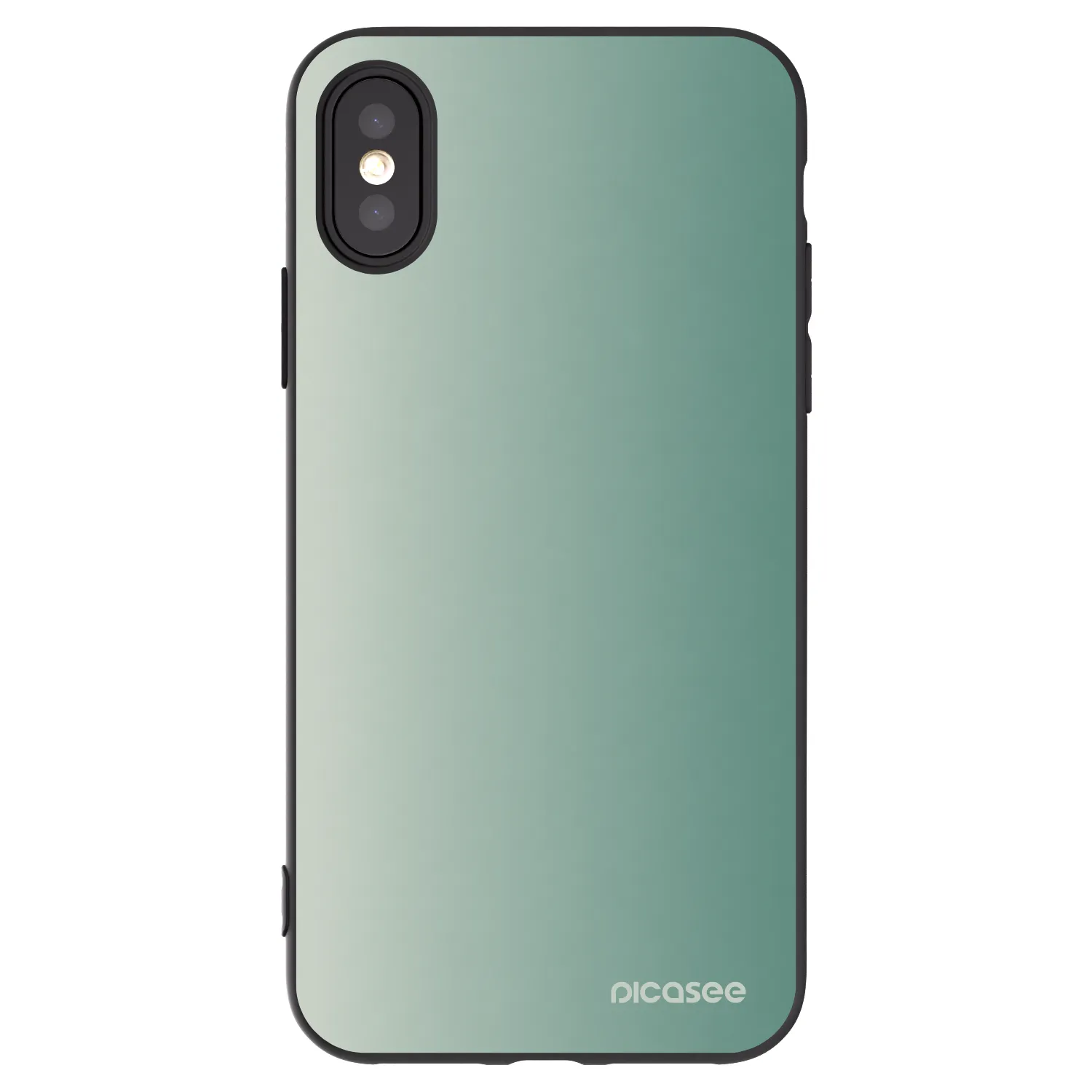 Picasee Μαύρη θήκη σιλικόνης για Apple iPhone X/XS - Misty Sage