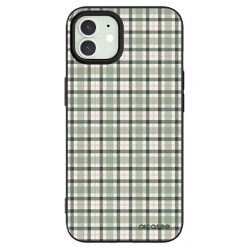 Picasee Μαύρη θήκη σιλικόνης για Apple iPhone 12 - Sage Tartan