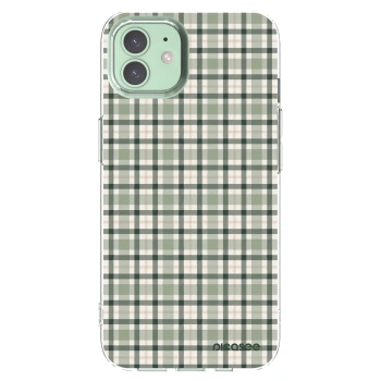 Picasee διαφανής θήκη σιλικόνης Apple iPhone 12 - Sage Tartan
