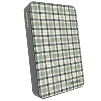 Picasee Powerbank με MagSafe 10 000 mAh Γκρί - Sage Tartan
