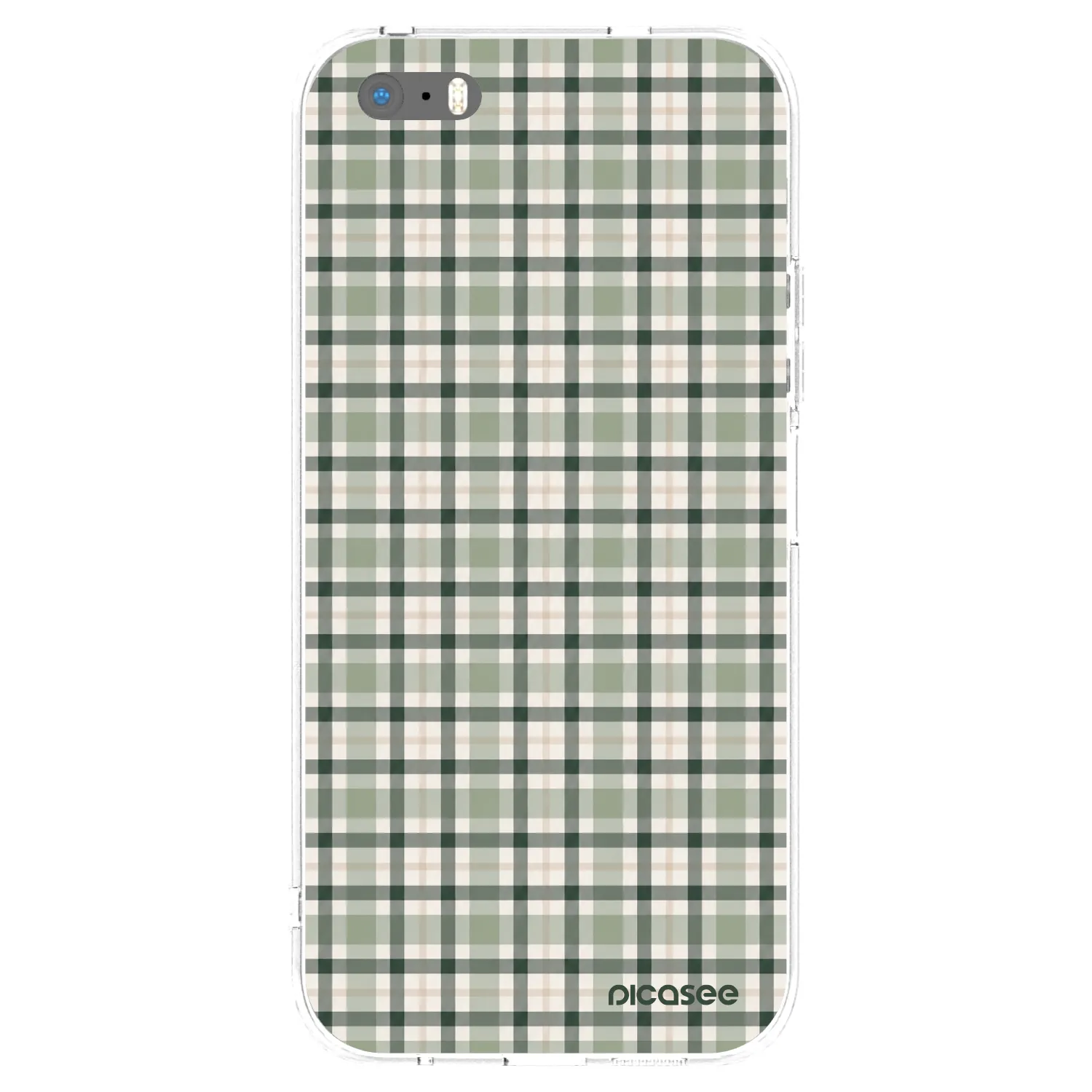 Picasee διαφανής θήκη σιλικόνης Apple iPhone 5/5S/SE - Sage Tartan