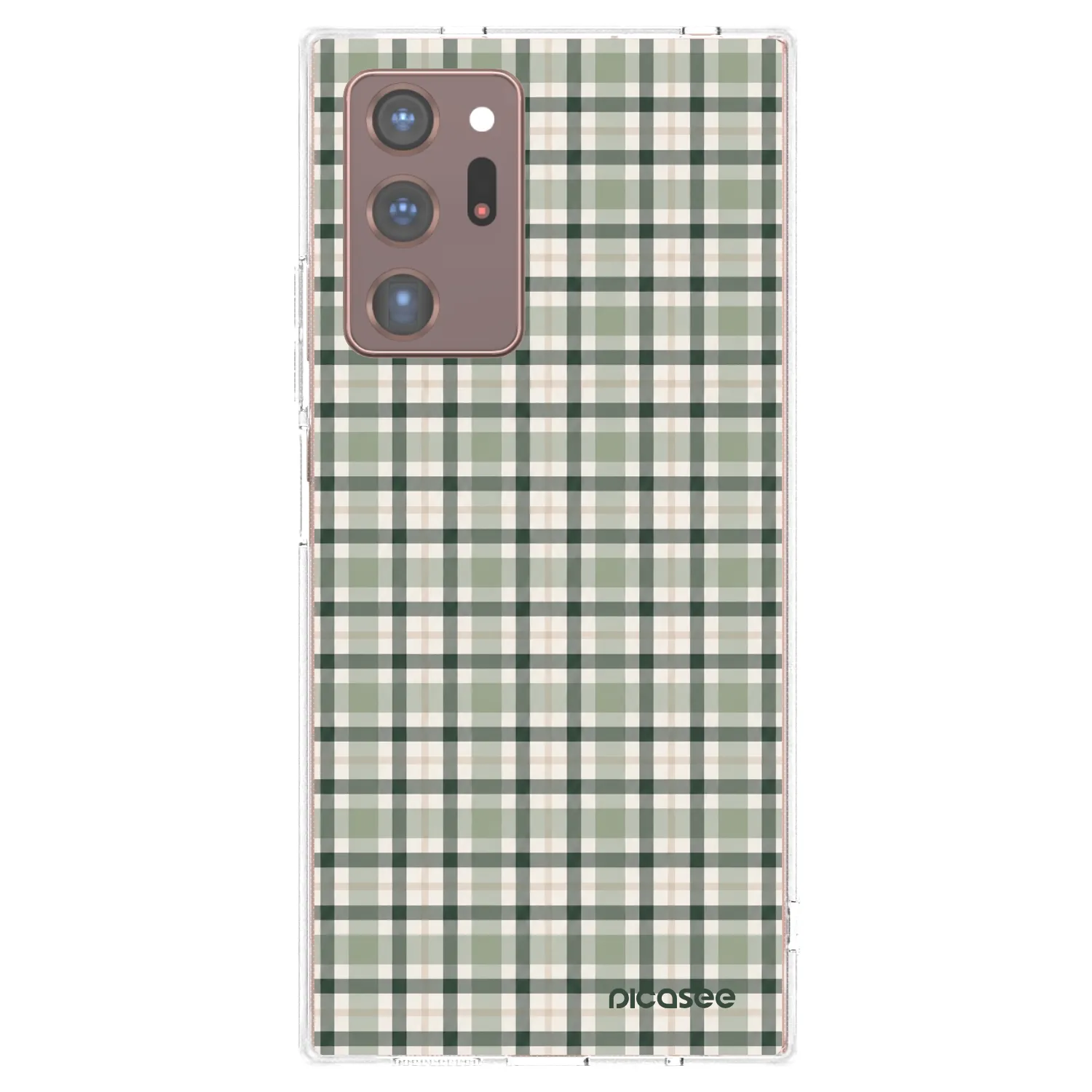 Picasee διαφανής θήκη σιλικόνης Samsung Galaxy Note 20 Ultra - Sage Tartan